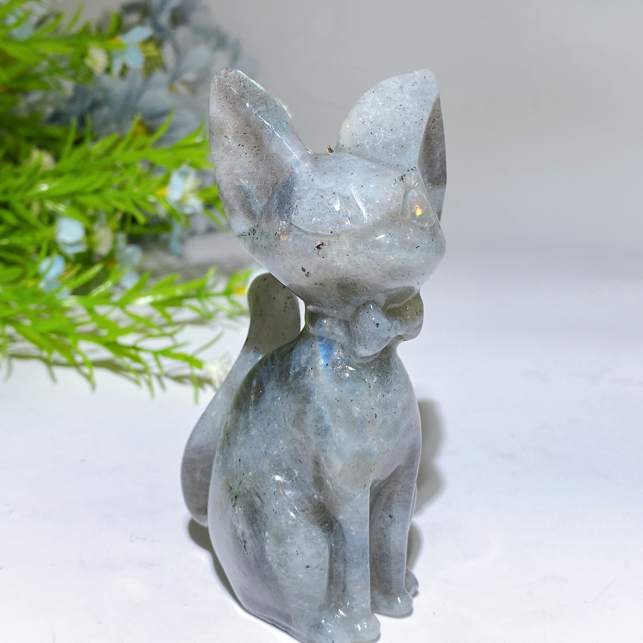 3.9 inch Carved Crystal Cat Figurine for Healing