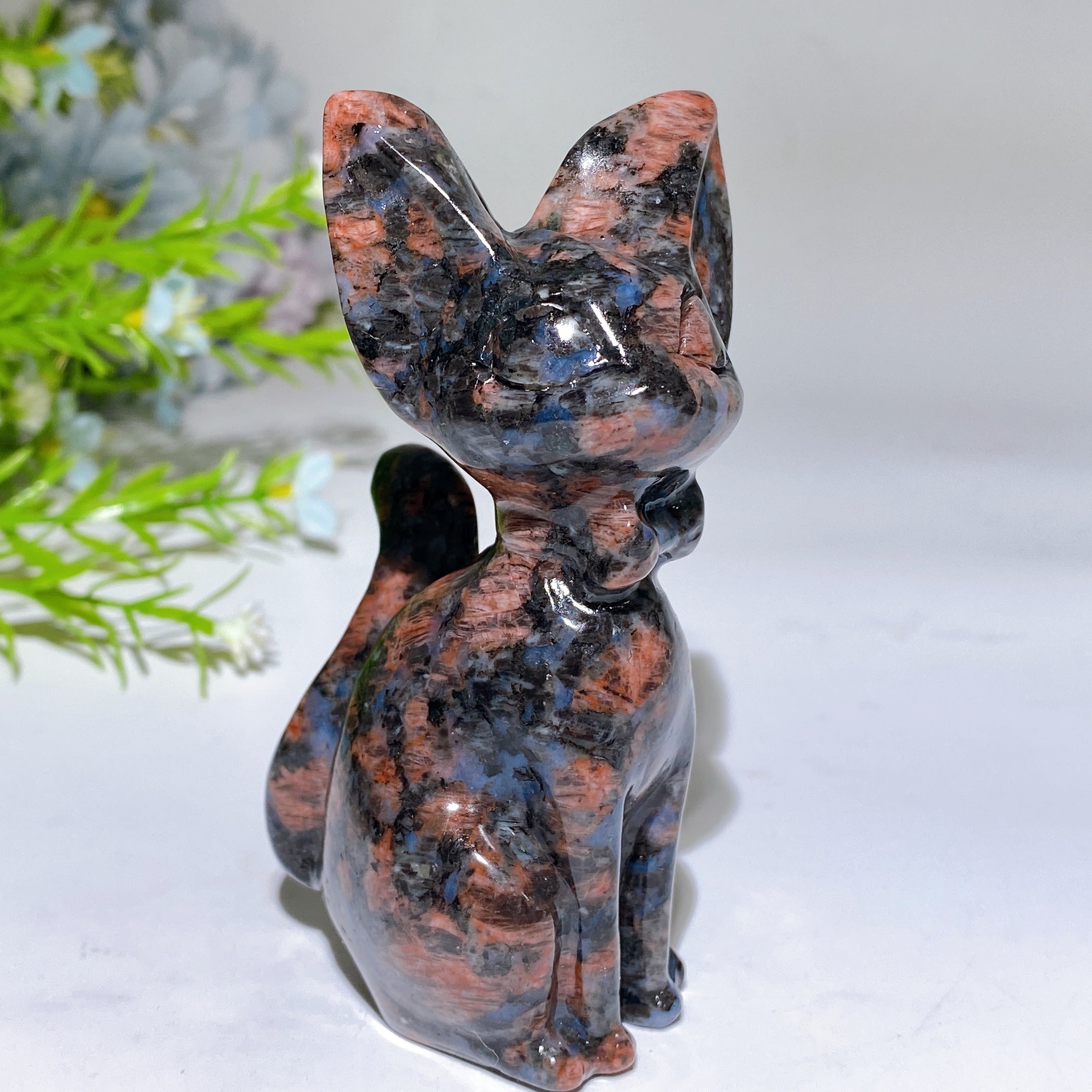 3.9 inch Carved Crystal Cat Figurine for Healing