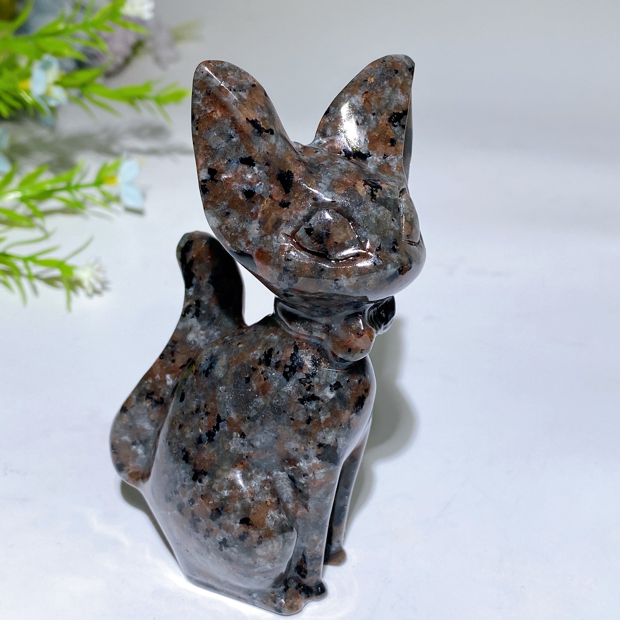 3.9 inch Carved Crystal Cat Figurine for Healing