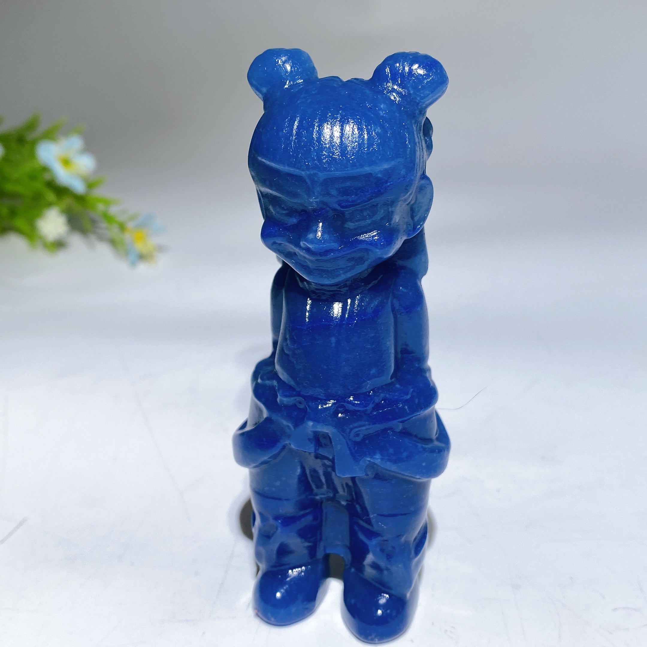 3.9-inch Crystal Nezha Carving Figurine Healing Sculpture