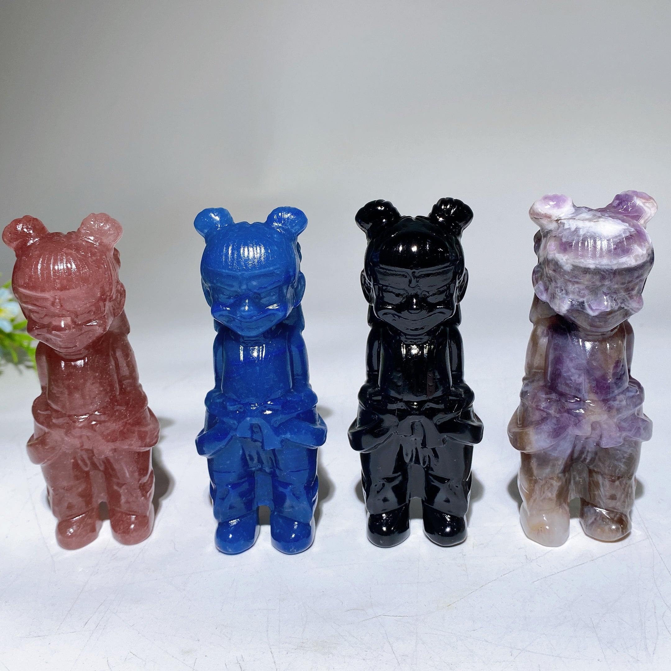 3.9-inch Crystal Nezha Carving Figurine Healing Sculpture