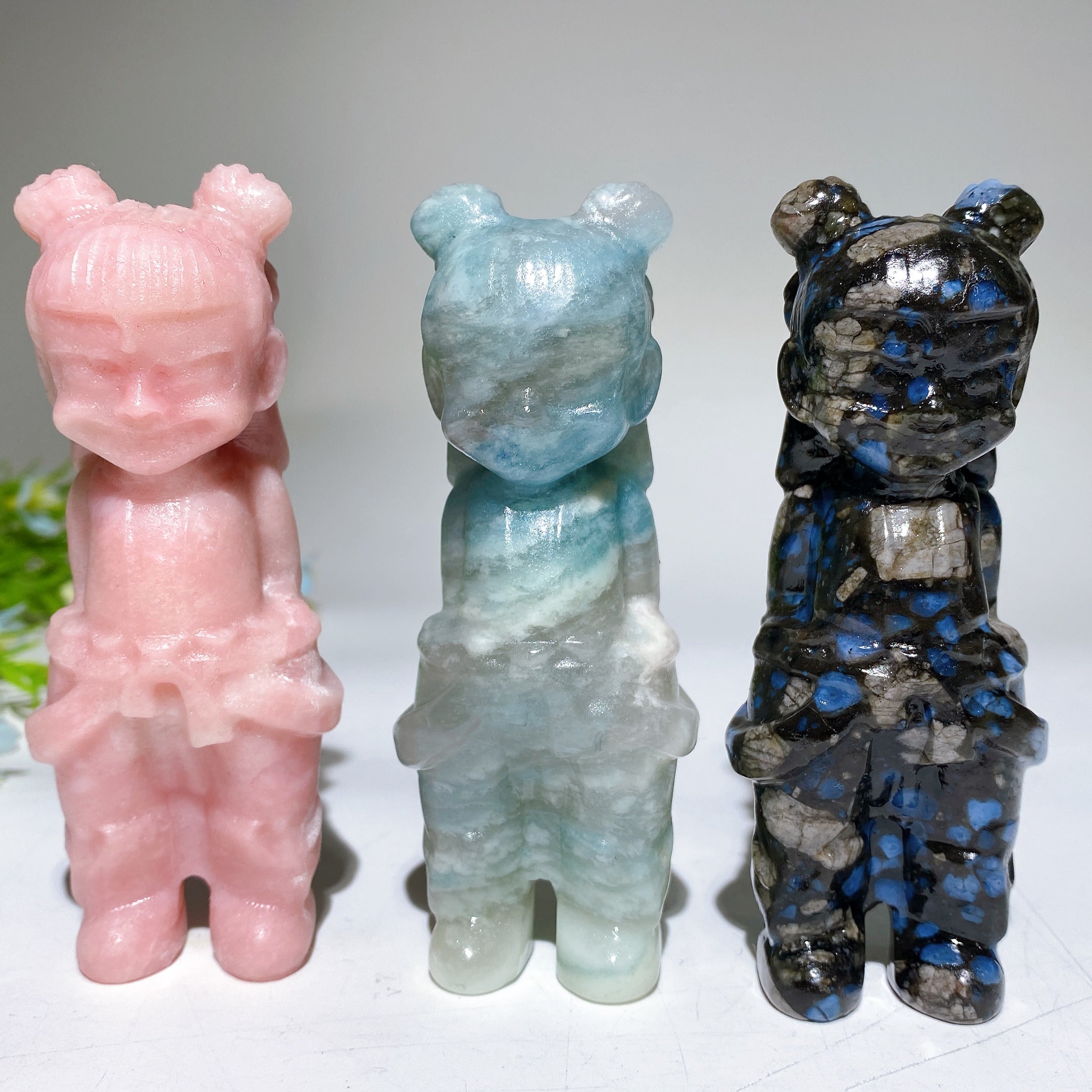 3.9-inch Crystal Nezha Carving Figurine Healing Sculpture