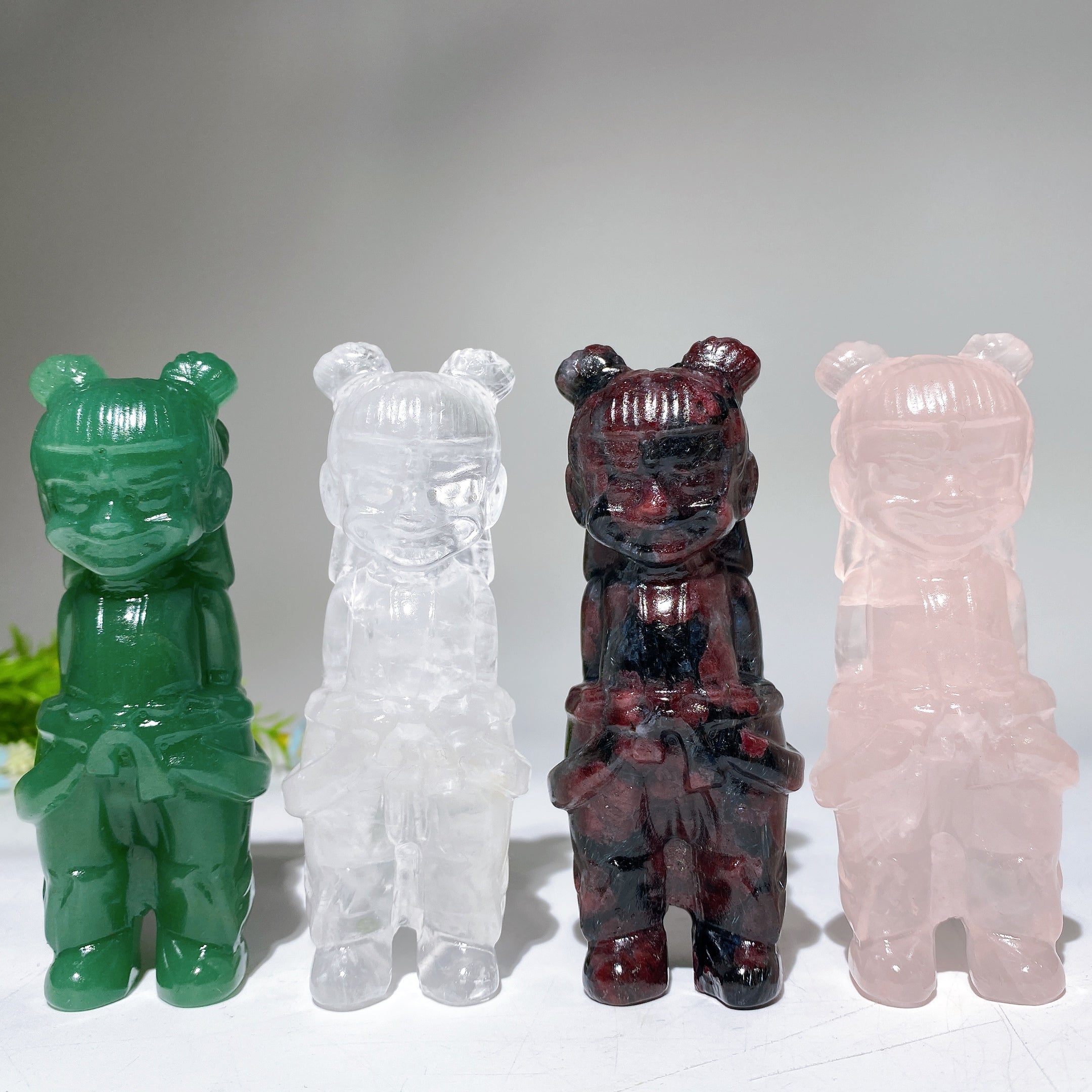 3.9-inch Crystal Nezha Carving Figurine Healing Sculpture