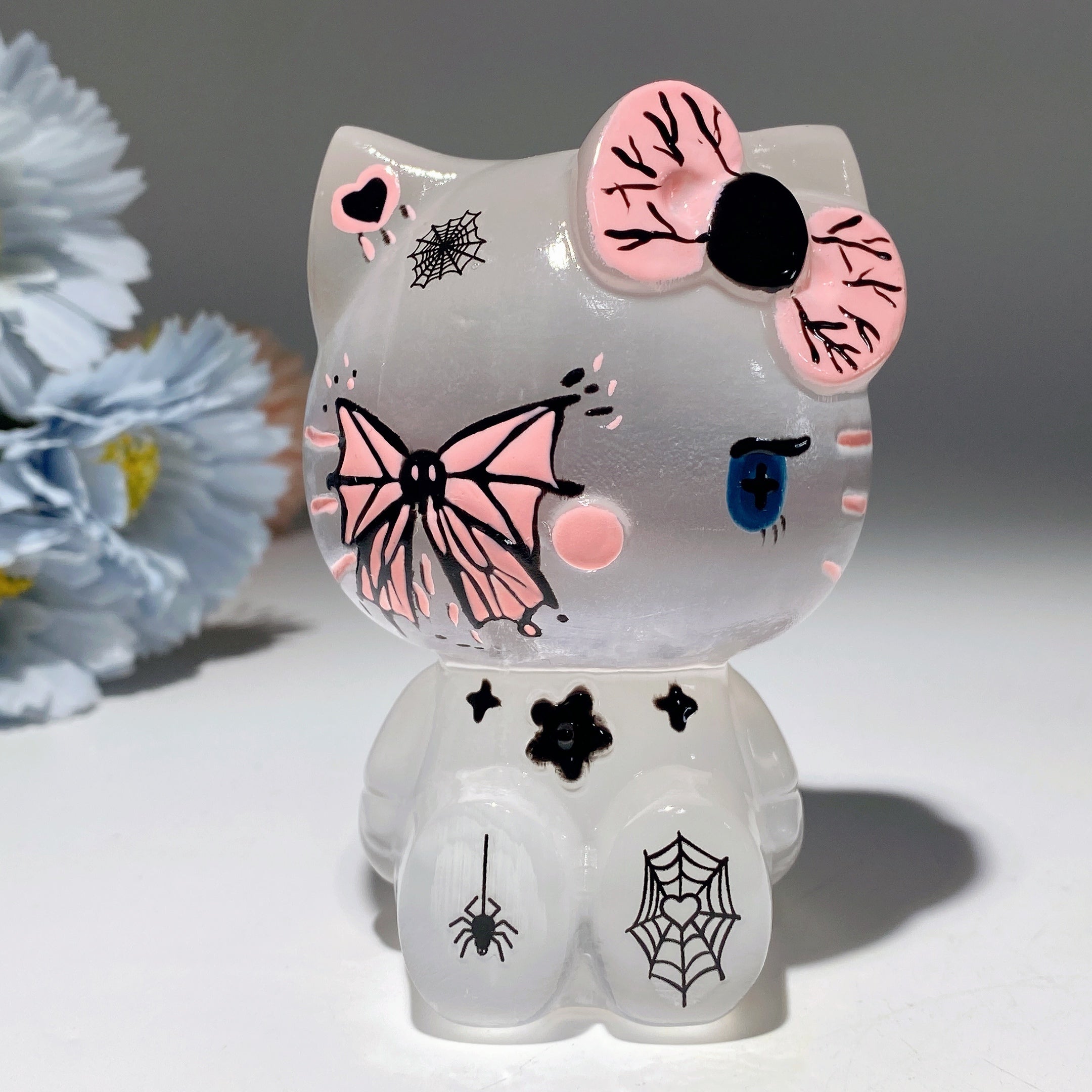 3.9-inch Selenite Hand-Painted Crystal Figurine Carvings