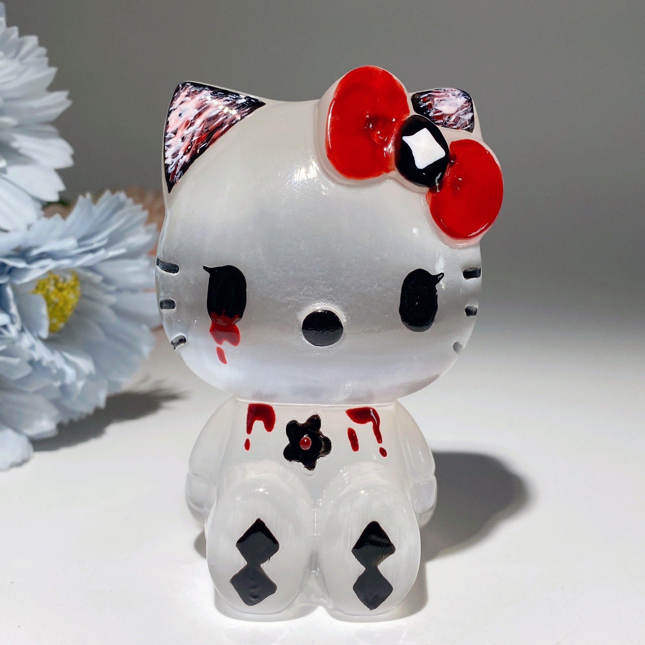 3.9-inch Selenite Hand-Painted Crystal Figurine Carvings