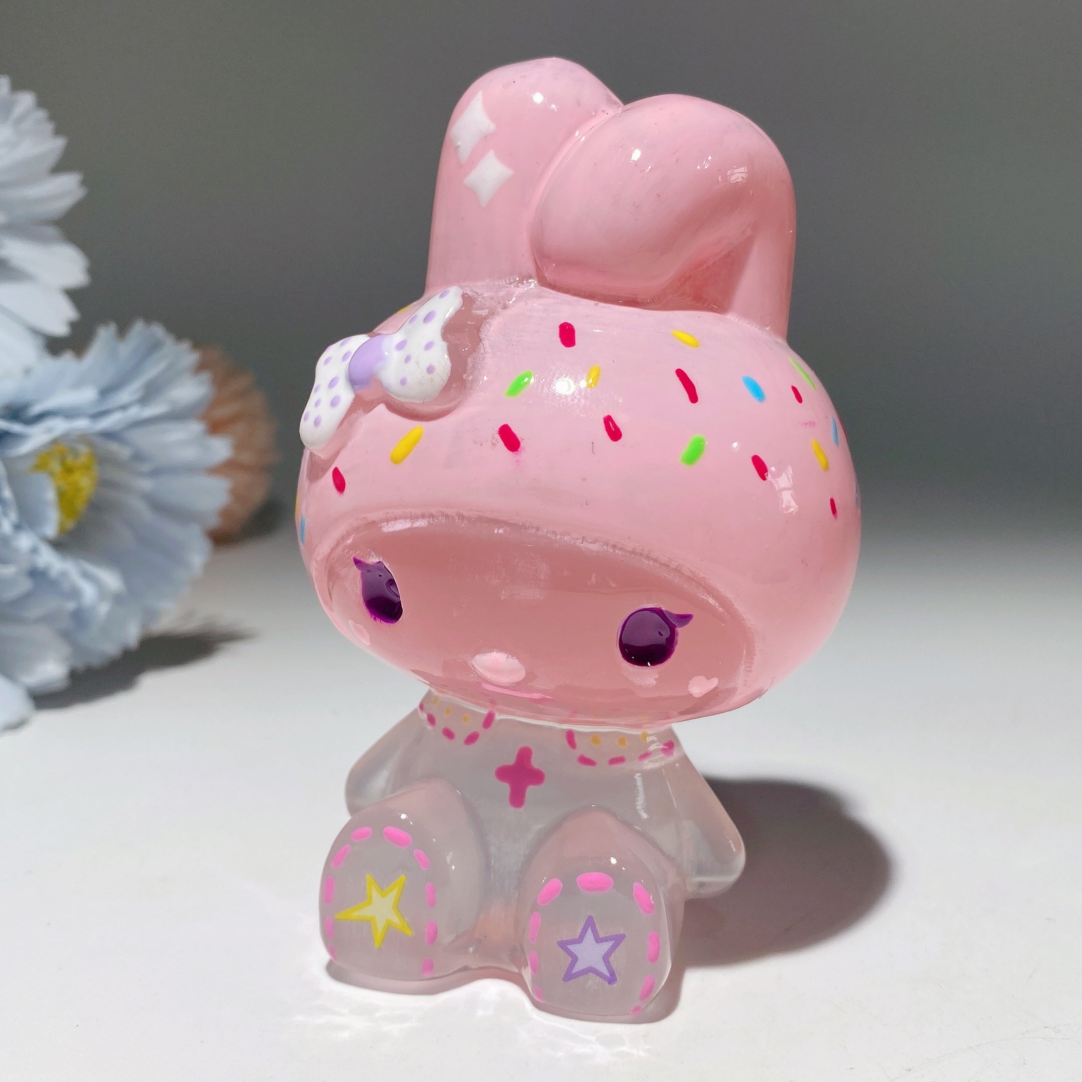 3.9-inch Selenite Hand-Painted Crystal Figurine Carvings