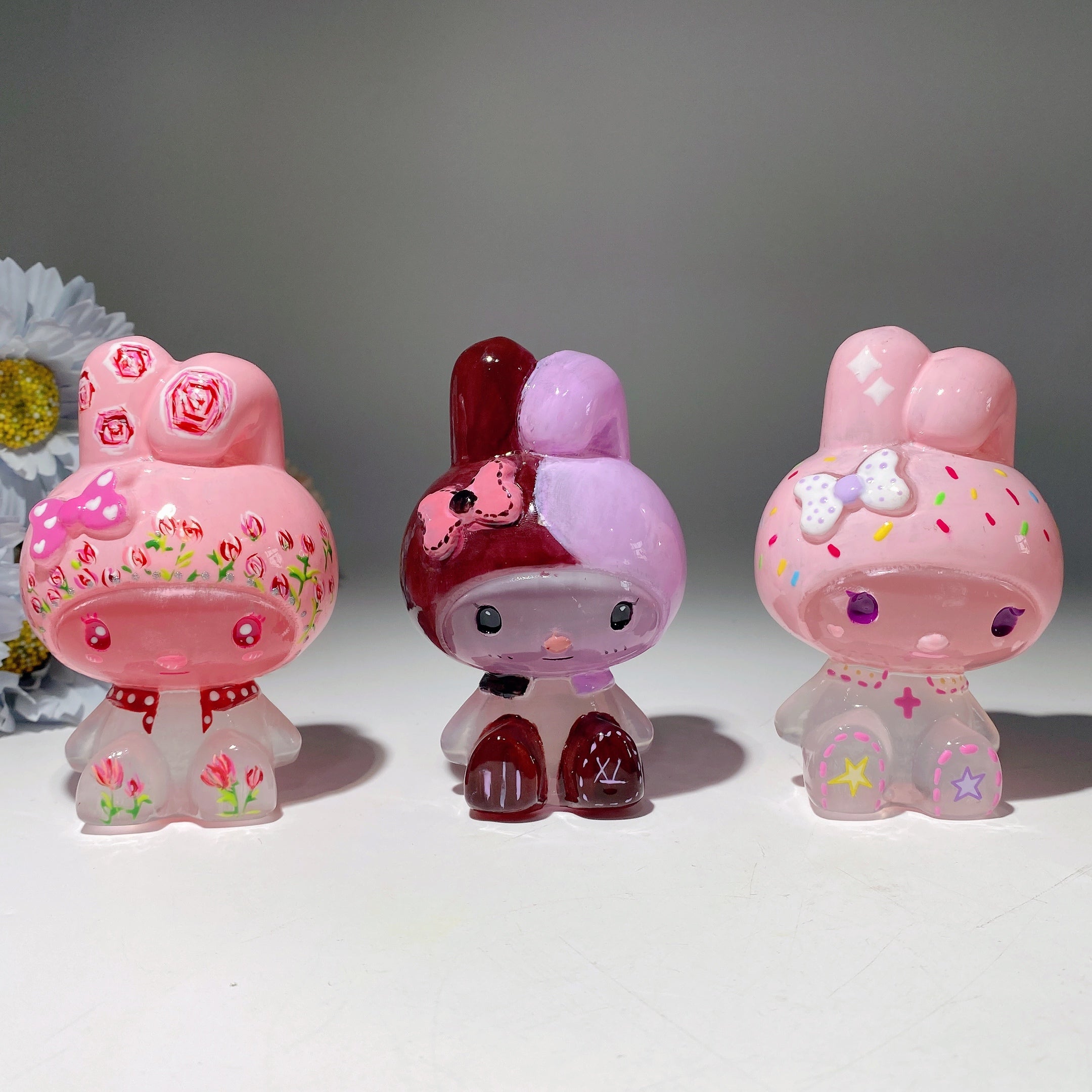 3.9-inch Selenite Hand-Painted Crystal Figurine Carvings