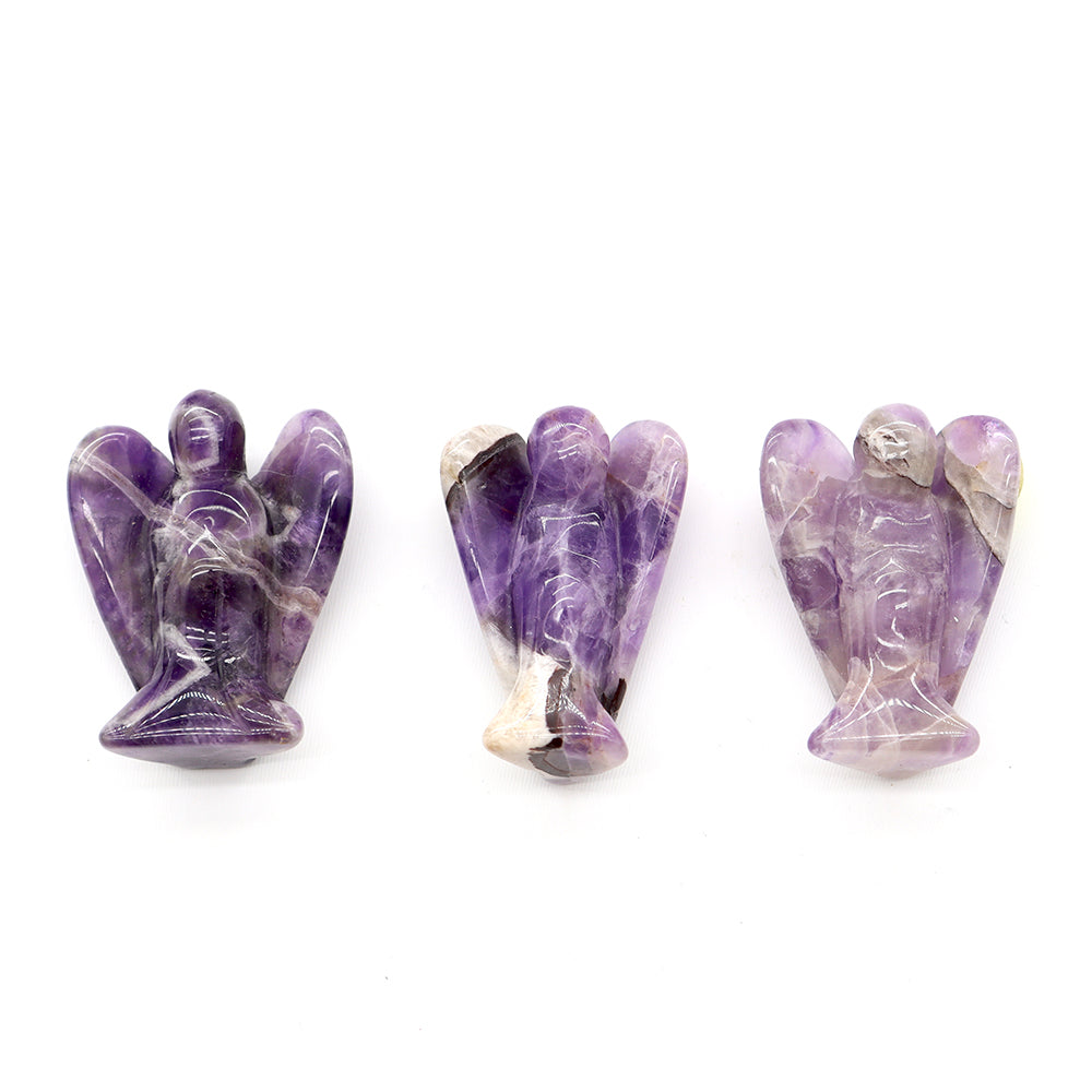 3 Inch Amethyst Crystal Guardian Angel Figurine