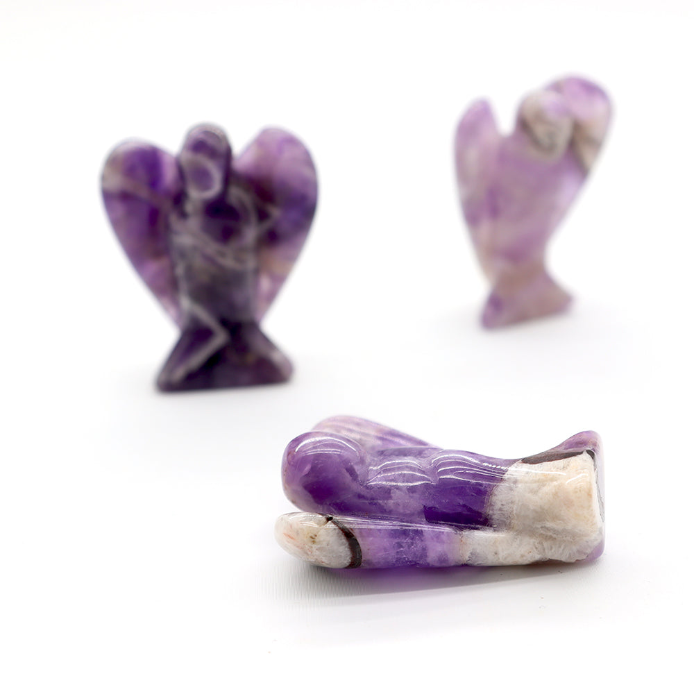 3 Inch Amethyst Crystal Guardian Angel Figurine