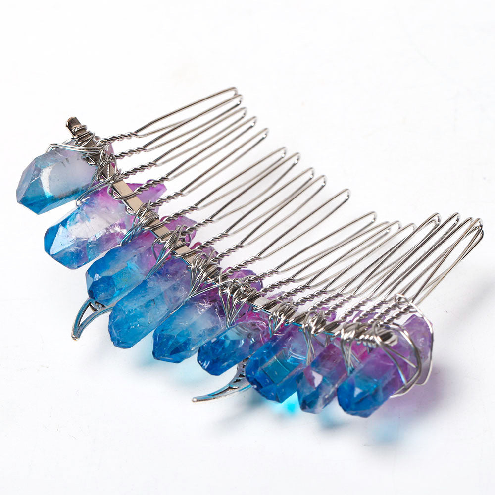 3-Inch Aura Angel Crystal Crown Comb for Chakra Healing