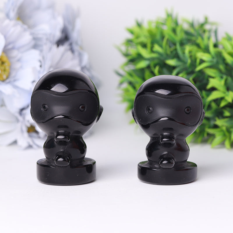 3-Inch Black Obsidian Crystal Figurine Carving