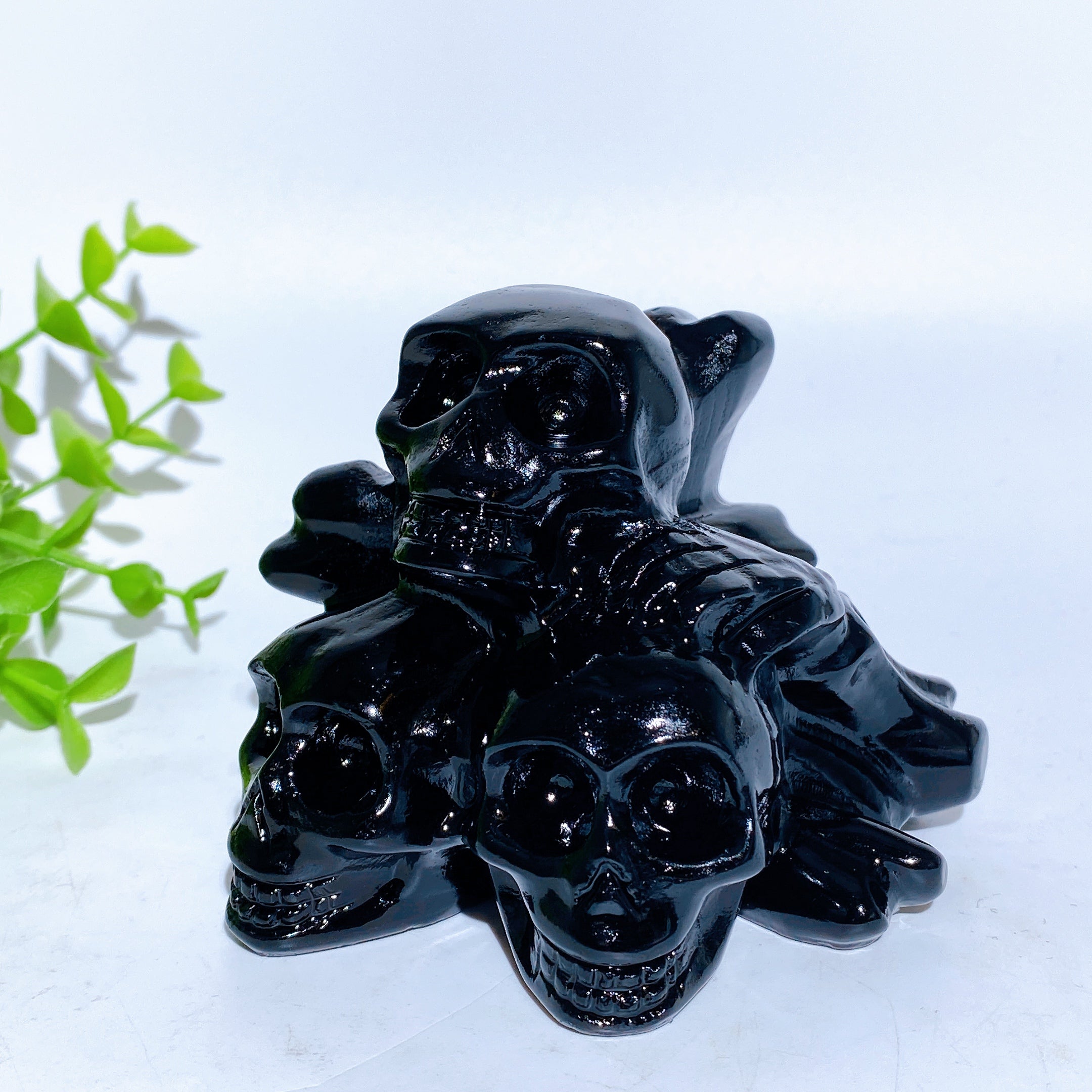 3 Inch Black Obsidian Crystal Skull Carving for Healing