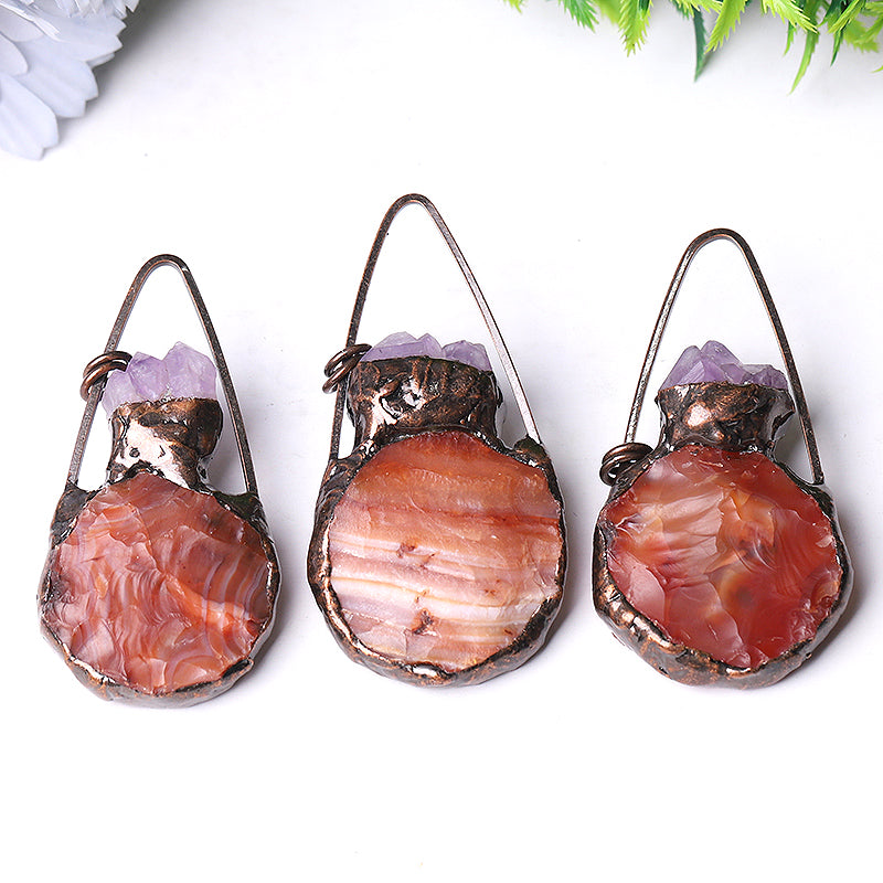 3 Inch Carnelian Amethyst Pendant for Jewelry DIY