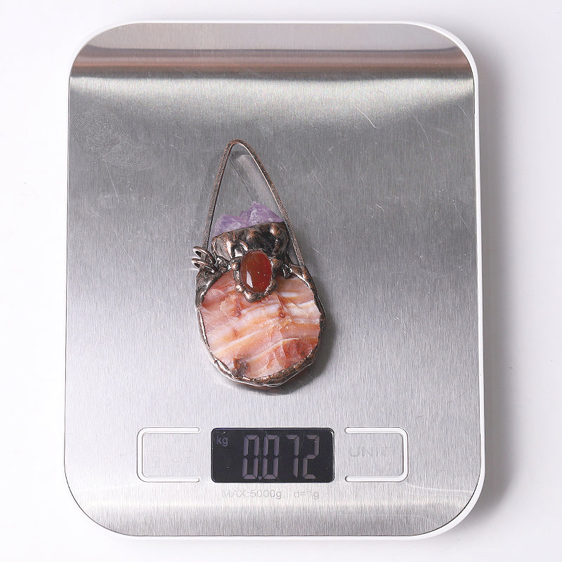3 Inch Carnelian Amethyst Pendant for Jewelry DIY