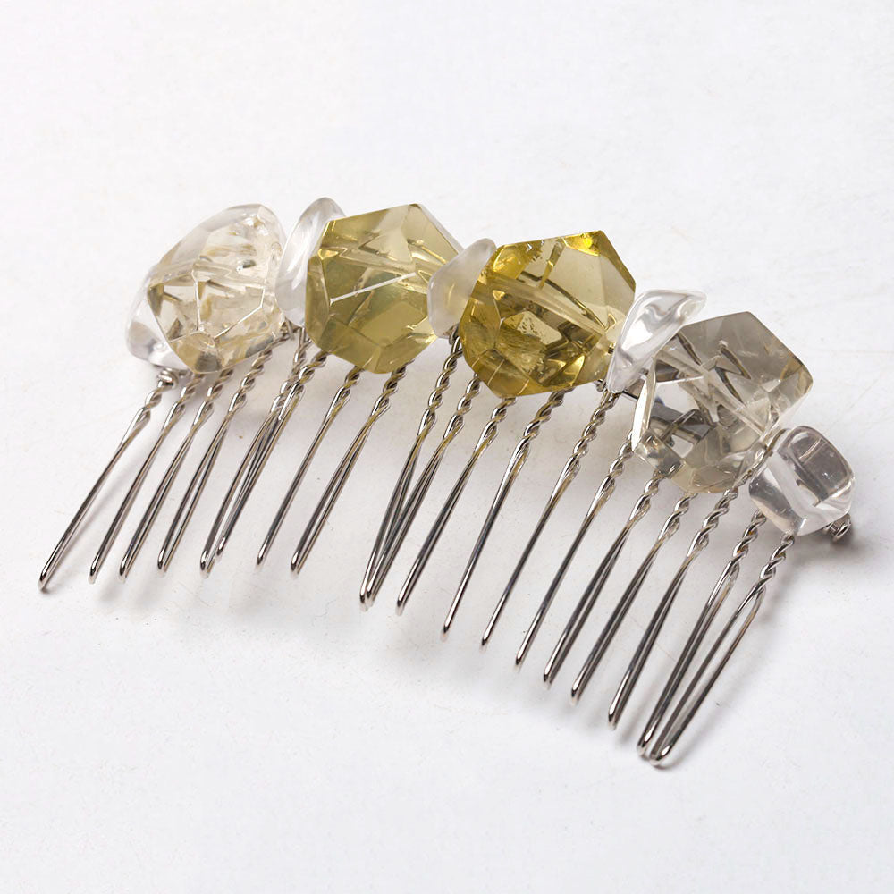 3-inch Citrine Crystal Crown Comb for Chakra Healing