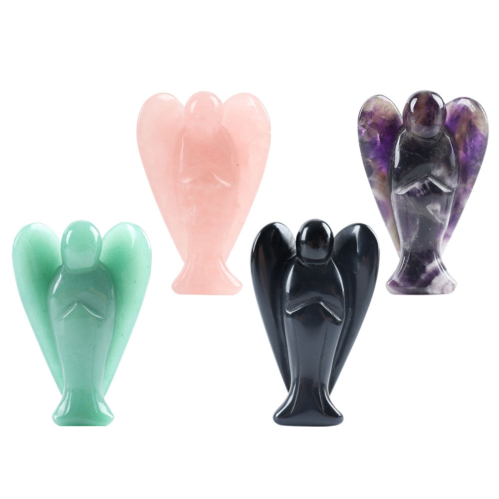 3-Inch Crystal Angel Carving Figurine for Healing