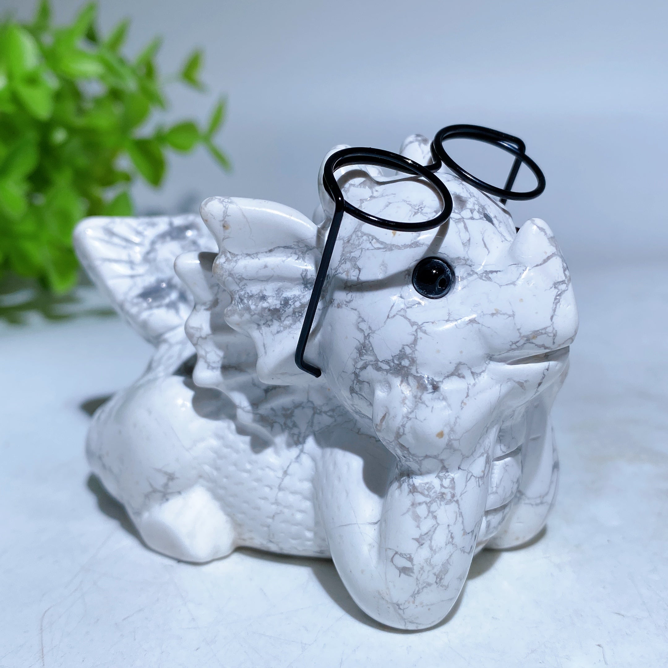 3 inch Crystal Baby Dragon Figurine Carving in Mixed Gemstones