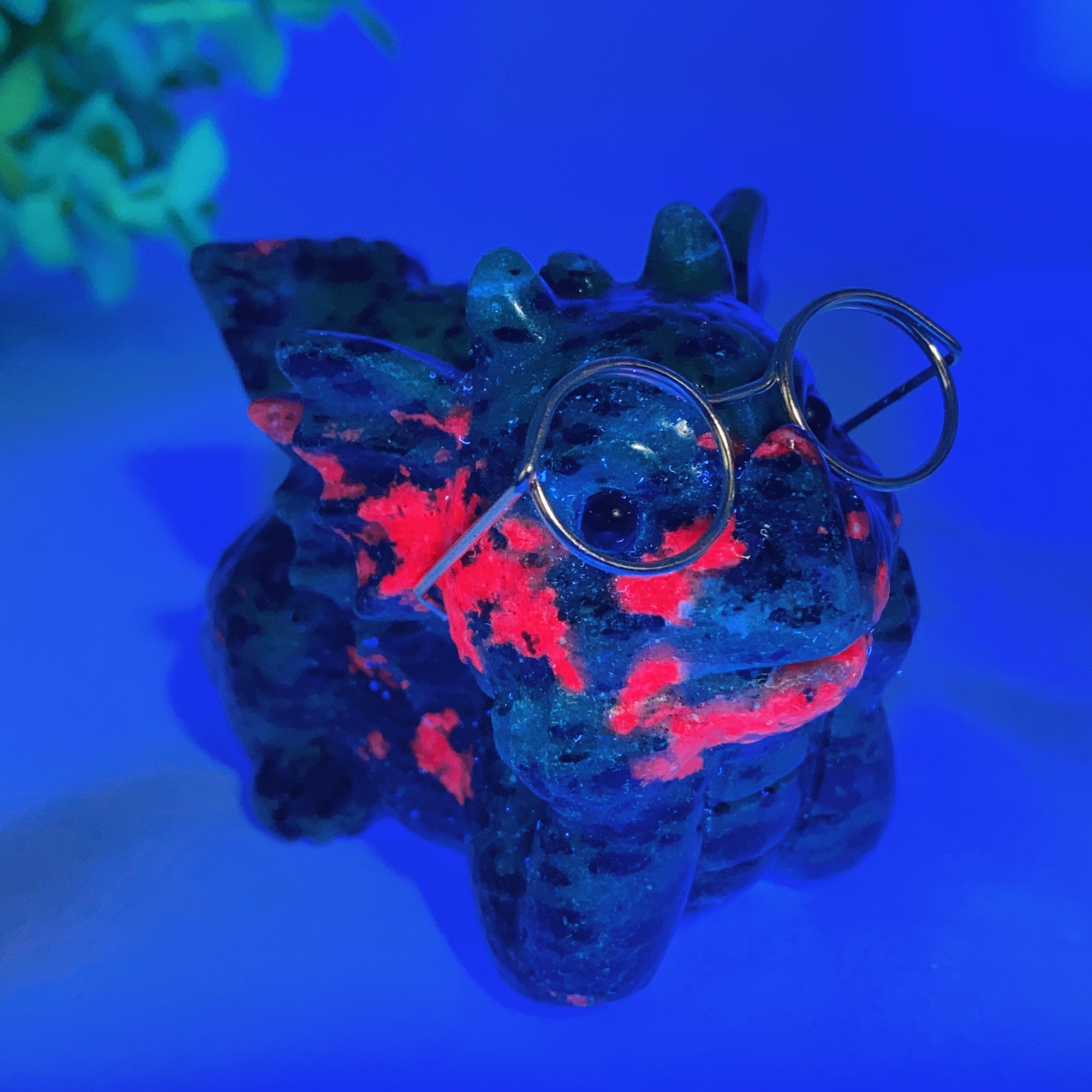 3 inch Crystal Baby Dragon Figurine Carving in Mixed Gemstones