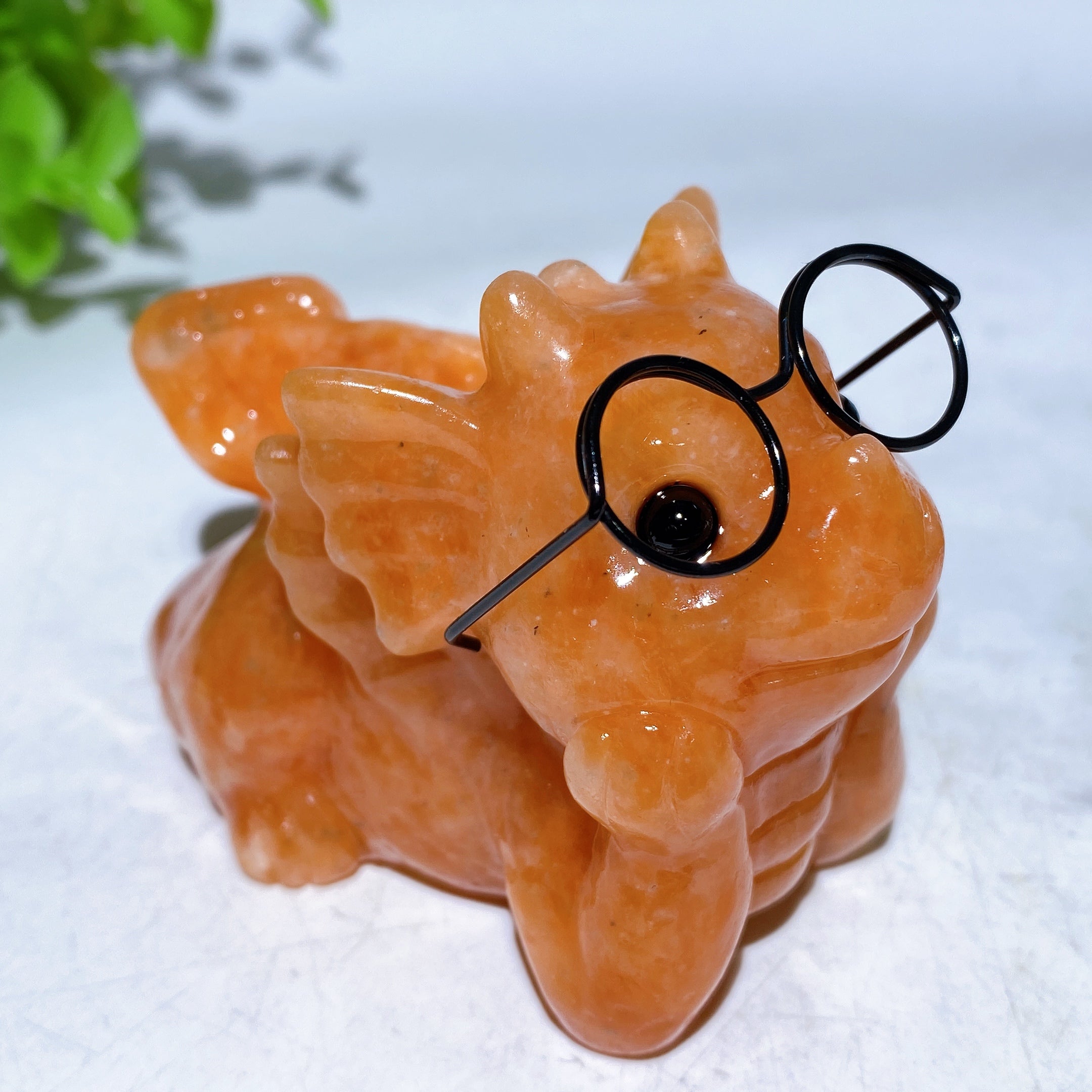 3 inch Crystal Baby Dragon Figurine Carving in Mixed Gemstones