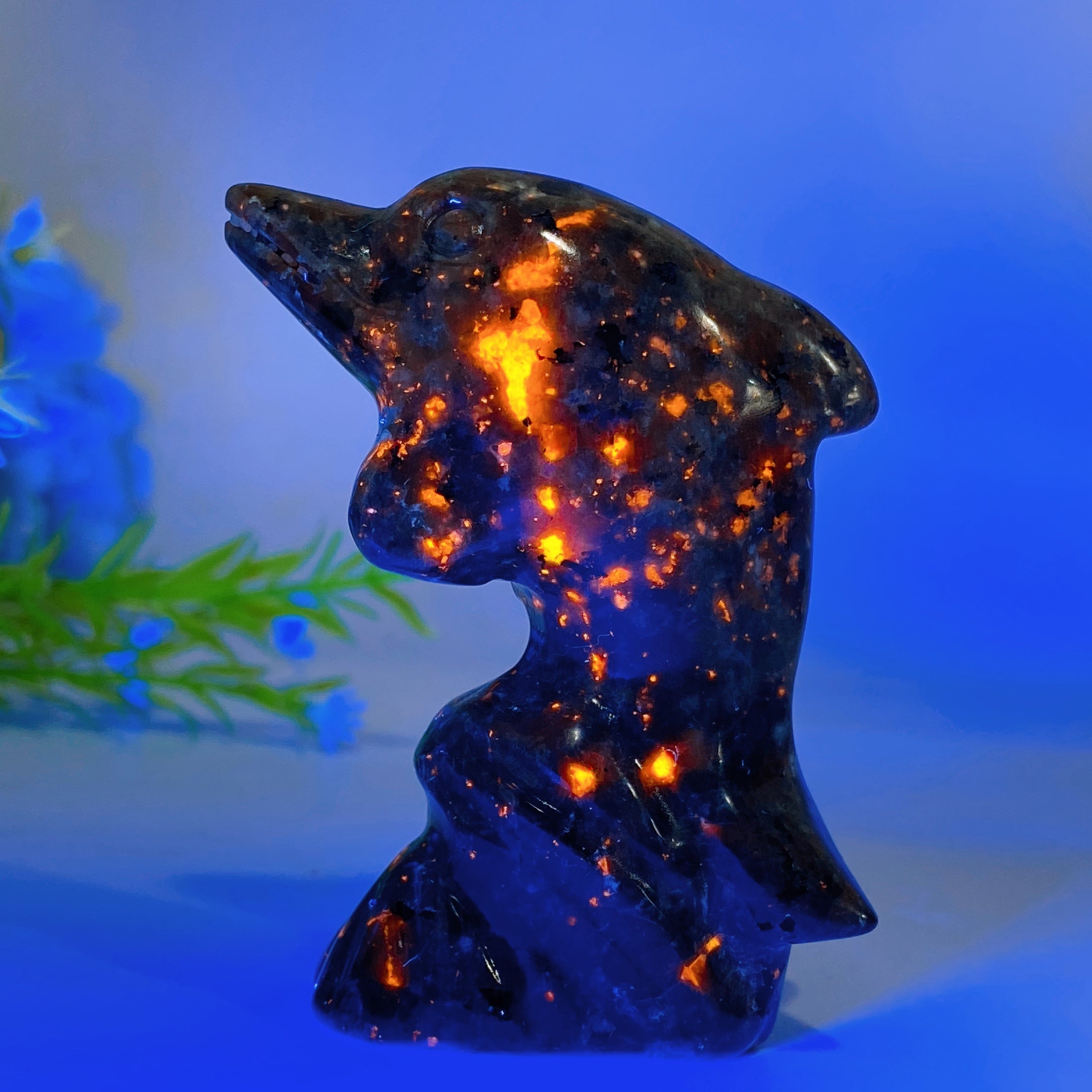 3-Inch Crystal Dolphin Carving Figurine Healing Crystals