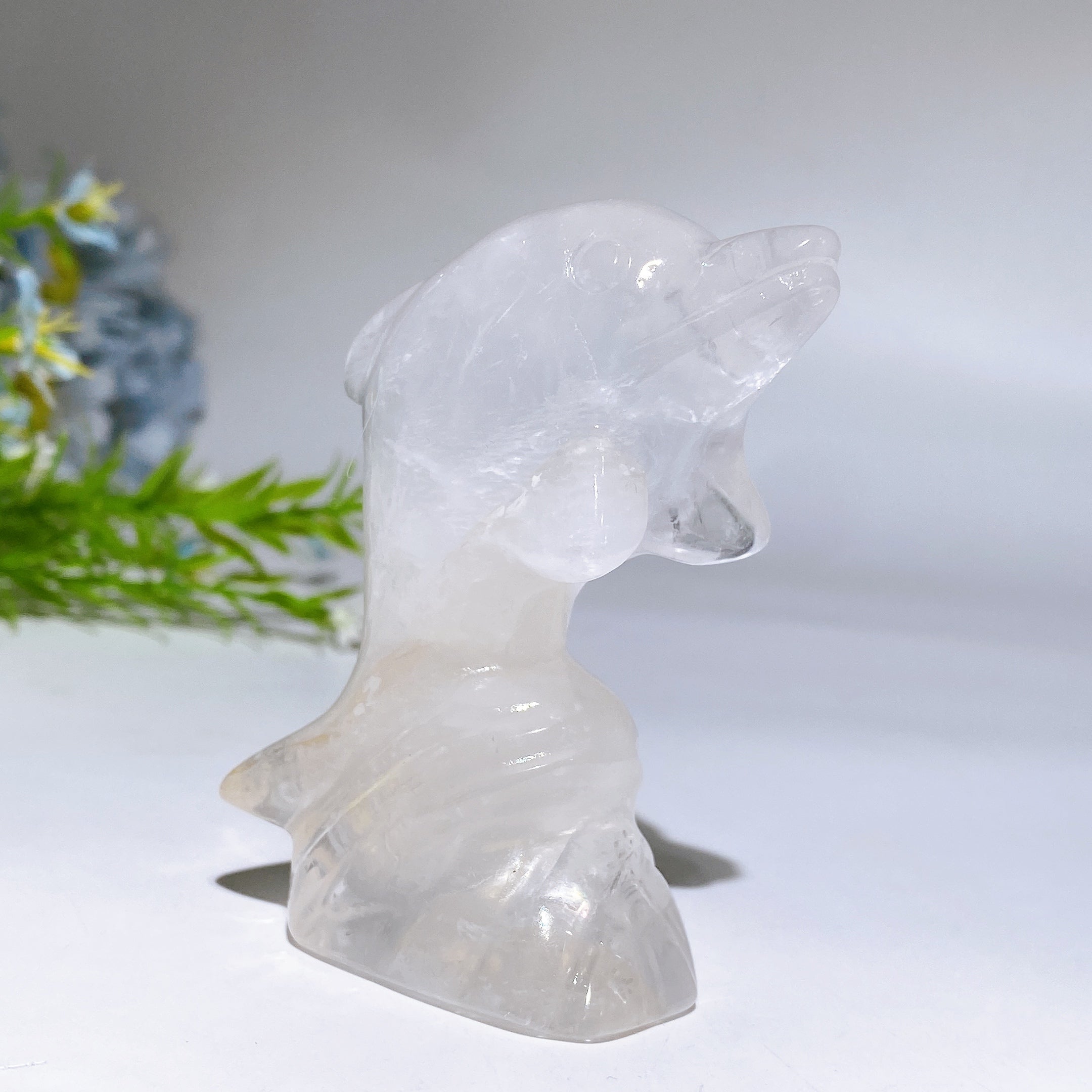 3-Inch Crystal Dolphin Carving Figurine Healing Crystals