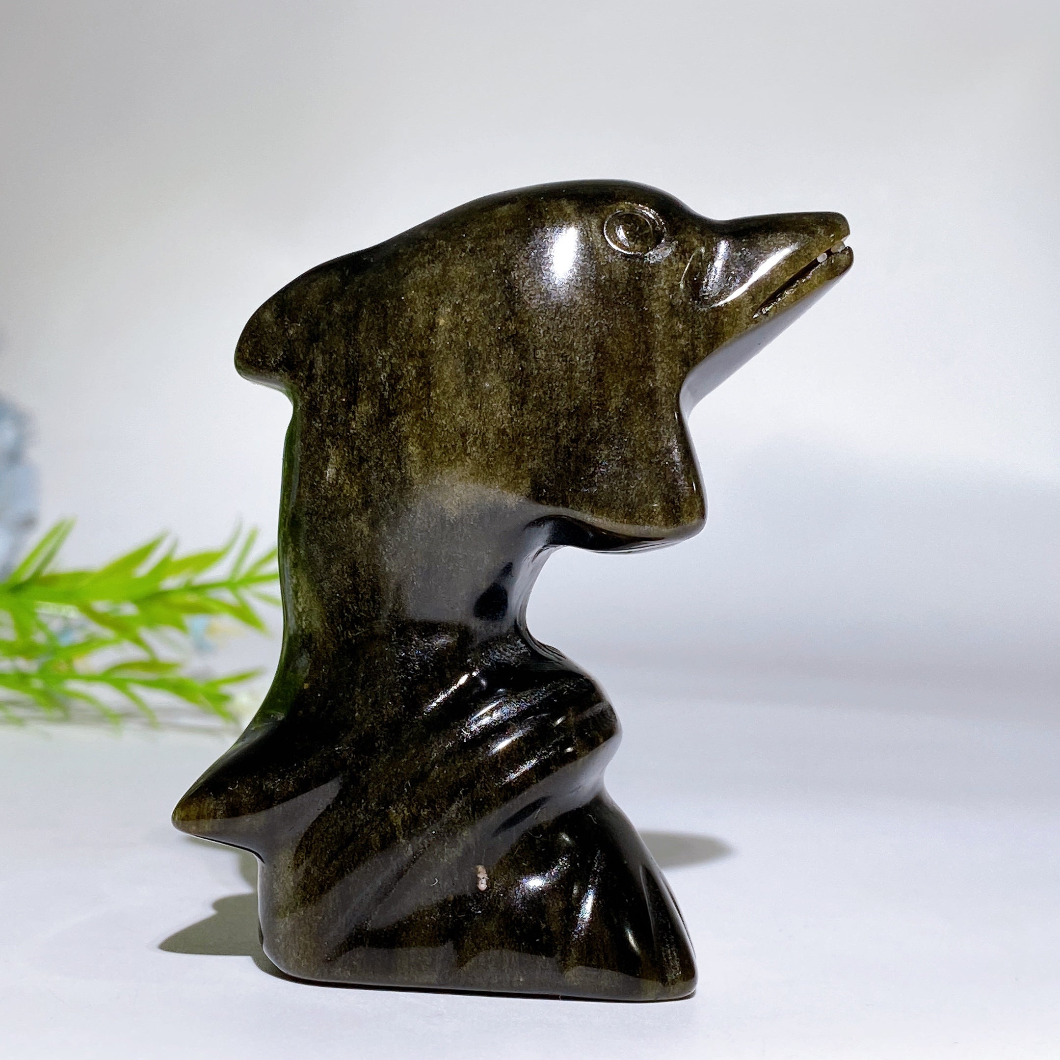 3-Inch Crystal Dolphin Carving Figurine Healing Crystals