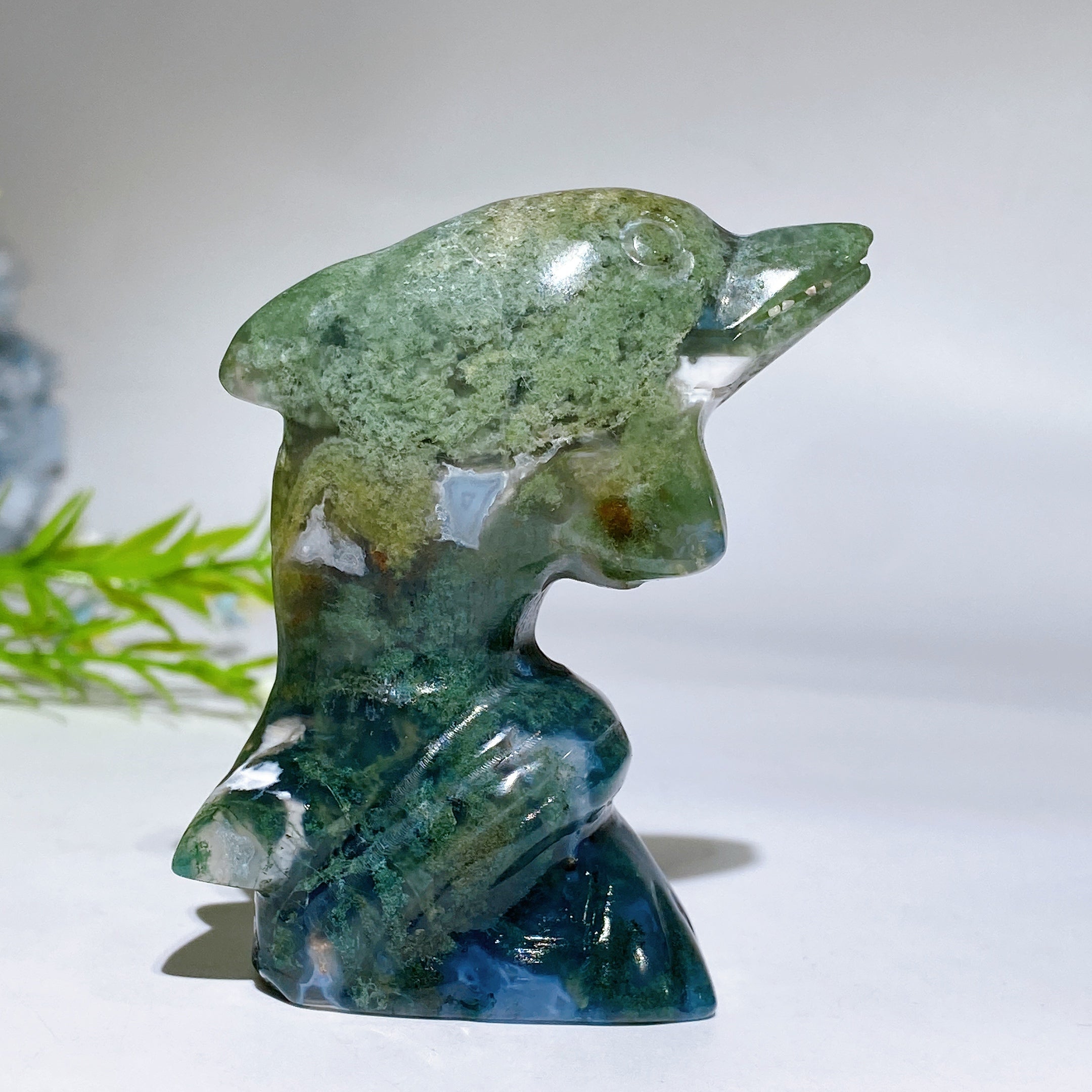 3-Inch Crystal Dolphin Carving Figurine Healing Crystals