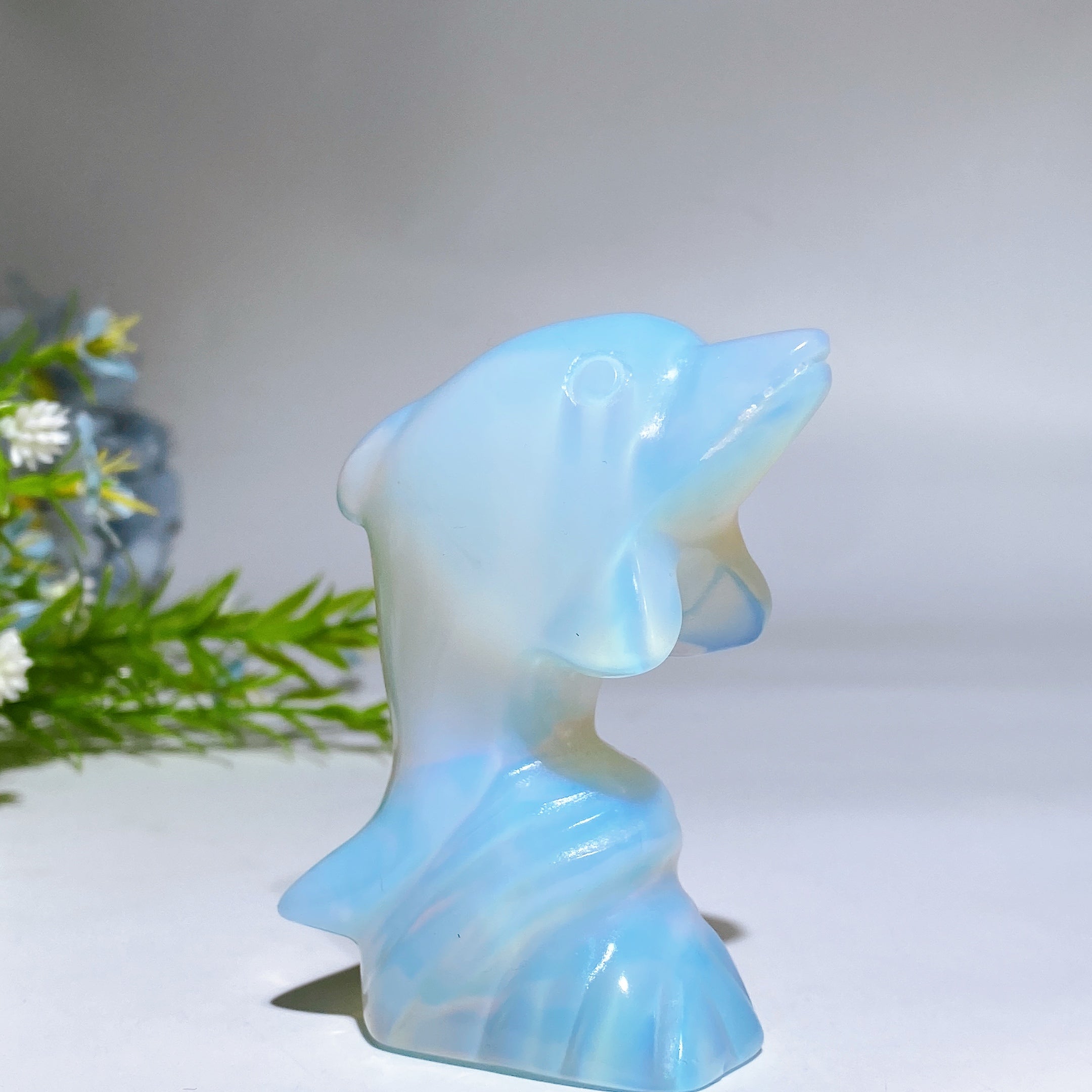 3-Inch Crystal Dolphin Carving Figurine Healing Crystals
