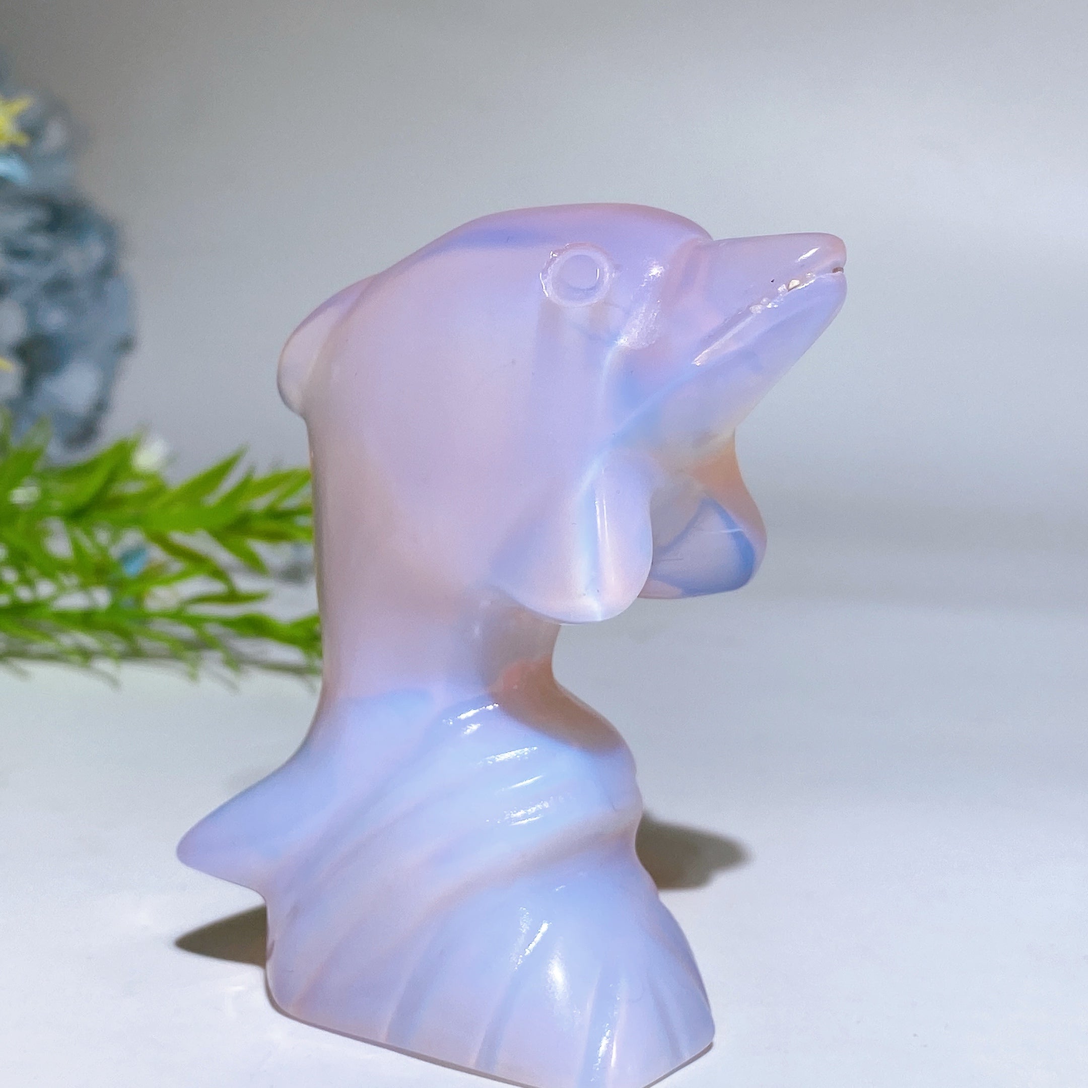 3-Inch Crystal Dolphin Carving Figurine Healing Crystals