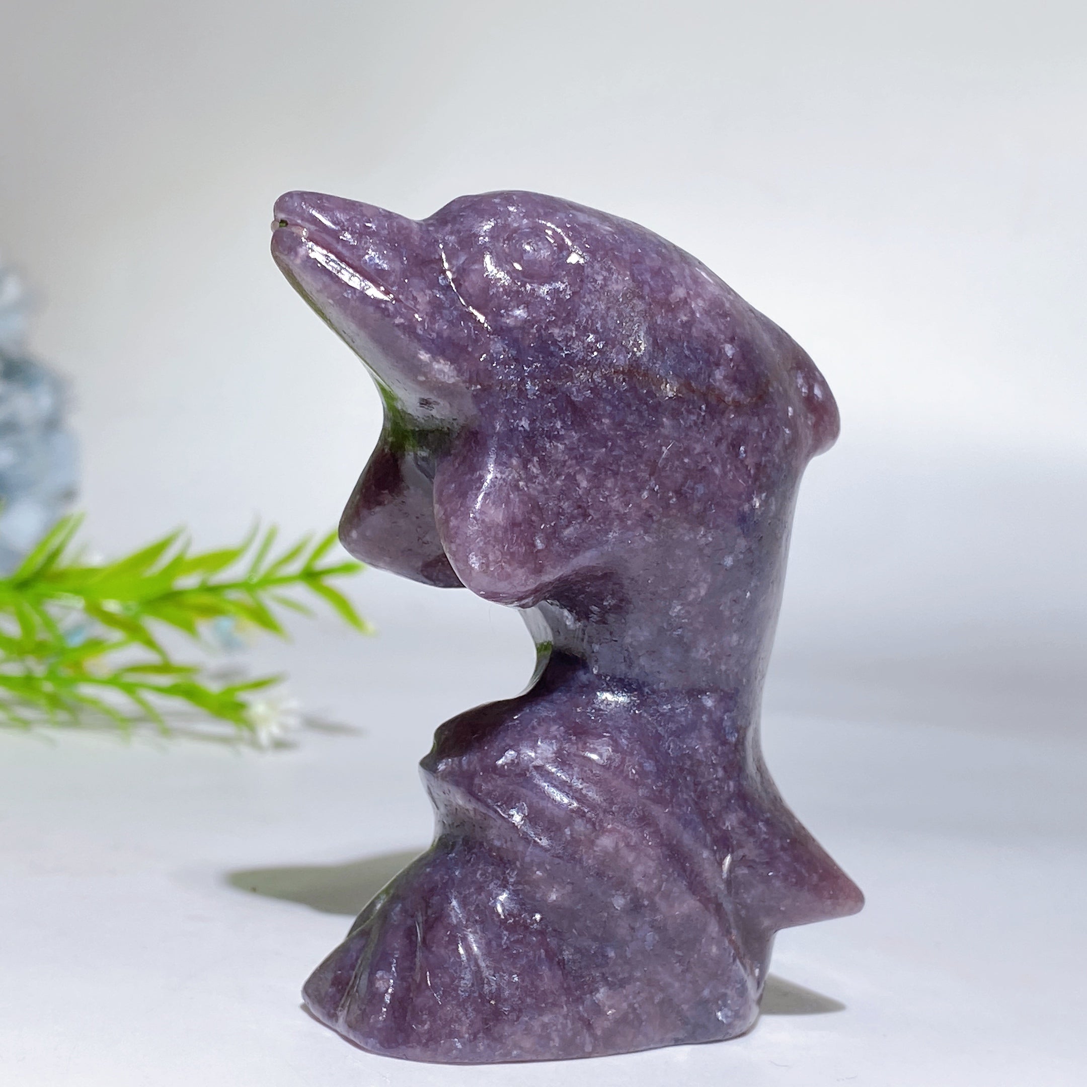 3-Inch Crystal Dolphin Carving Figurine Healing Crystals