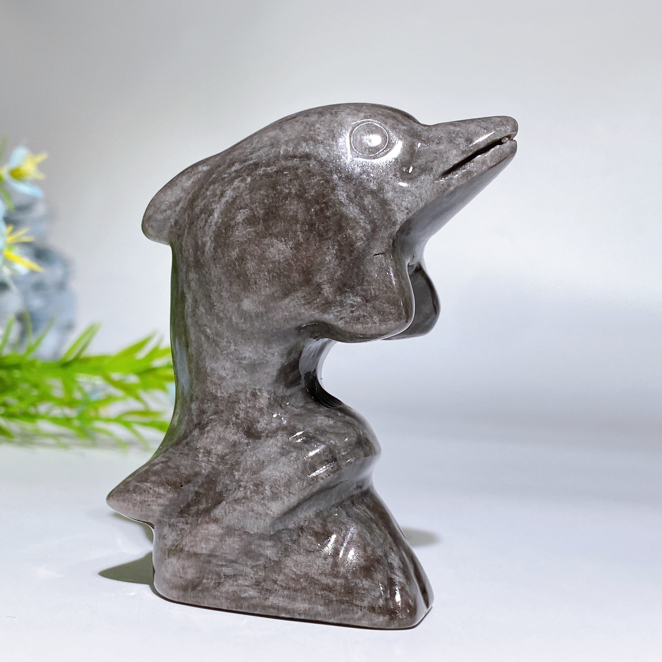 3-Inch Crystal Dolphin Carving Figurine Healing Crystals
