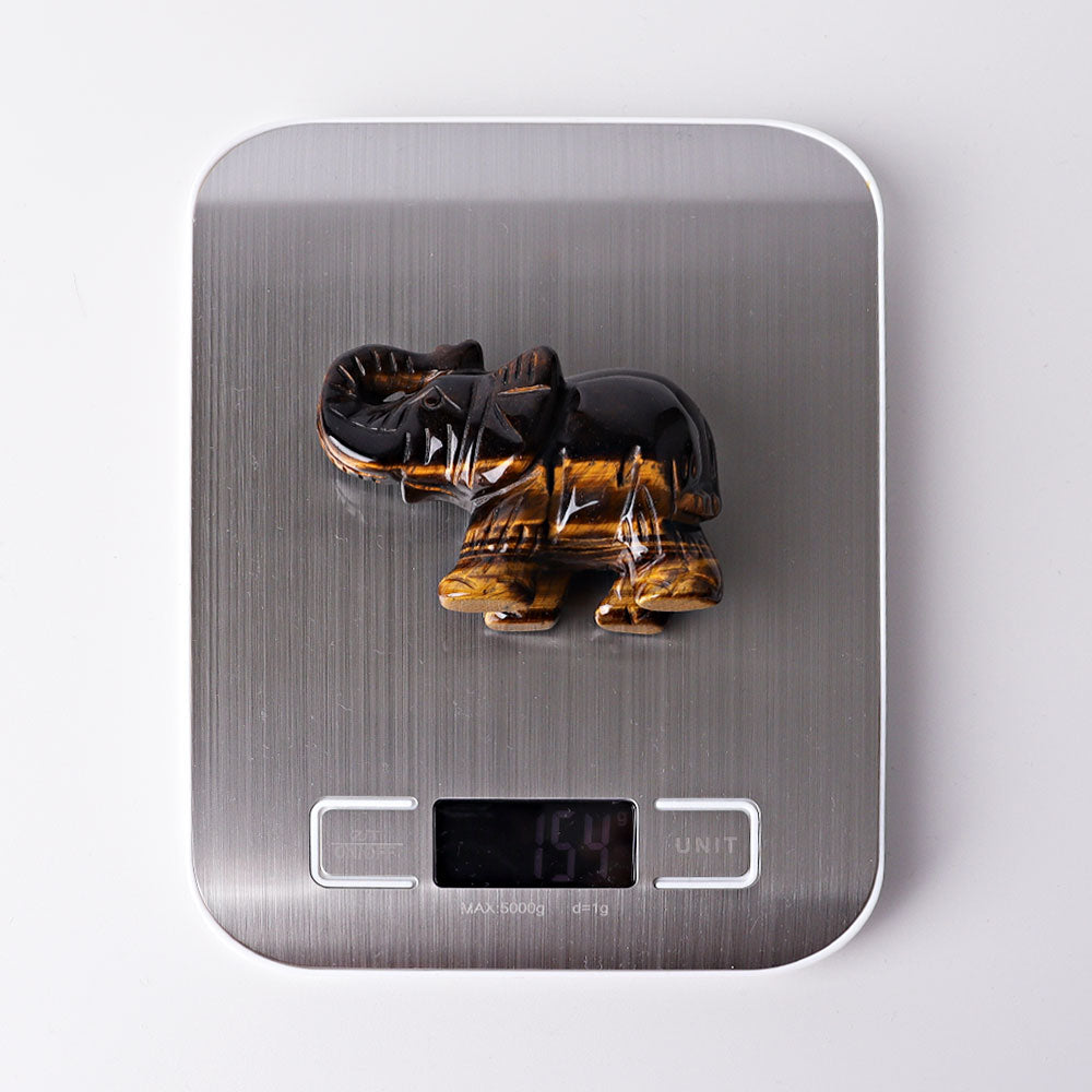 3 Inch Crystal Elephant Carvings for Healing & Wisdom