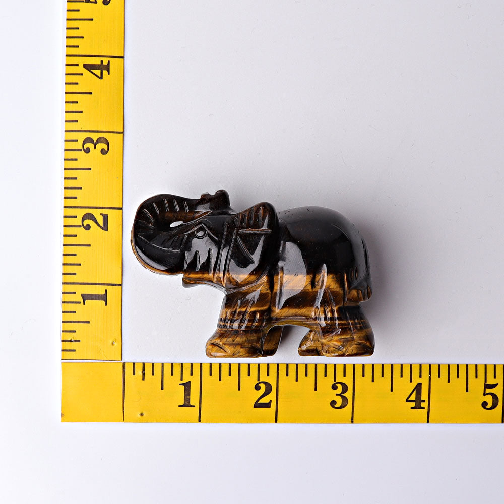 3 Inch Crystal Elephant Carvings for Healing & Wisdom