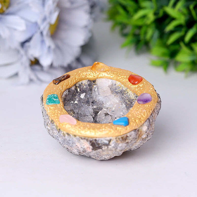 3 Inch Druzy Agate Crystal Healing Geode