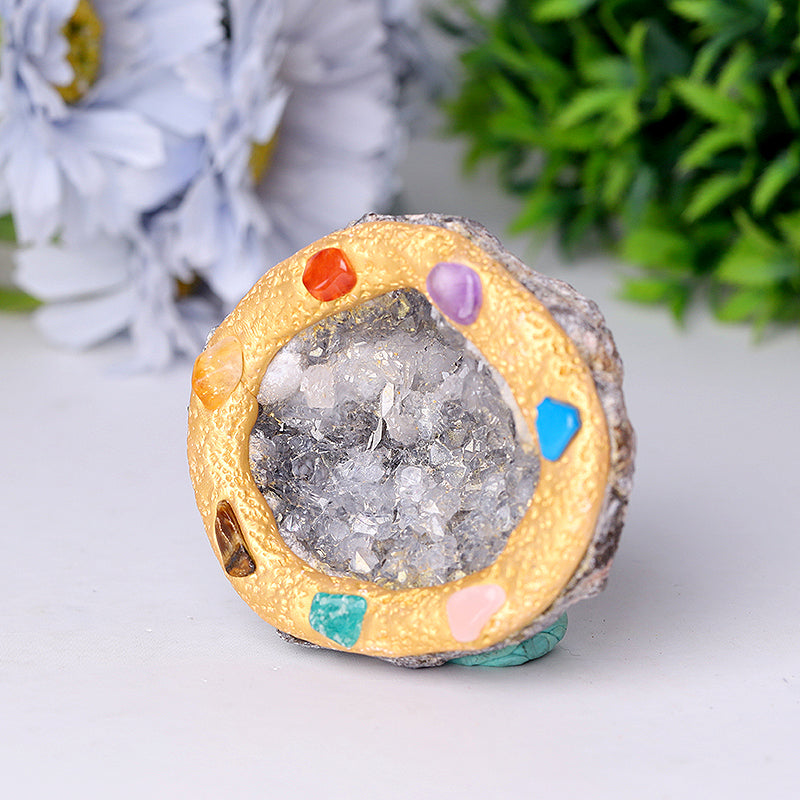 3 Inch Druzy Agate Crystal Healing Geode