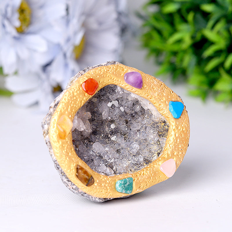 3 Inch Druzy Agate Crystal Healing Geode