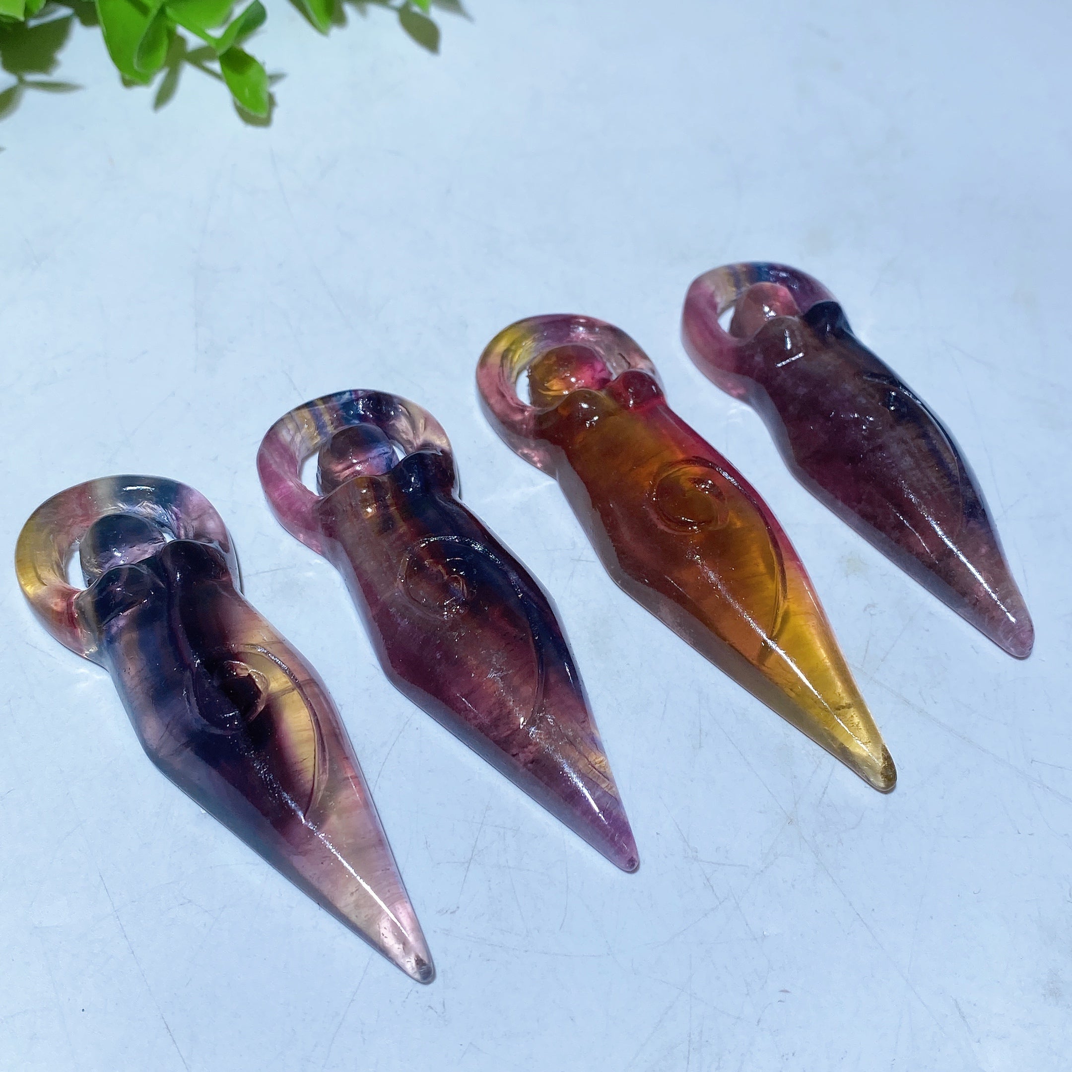 3-inch Fluorite Goddess Crystal Figurine for Healing Energy