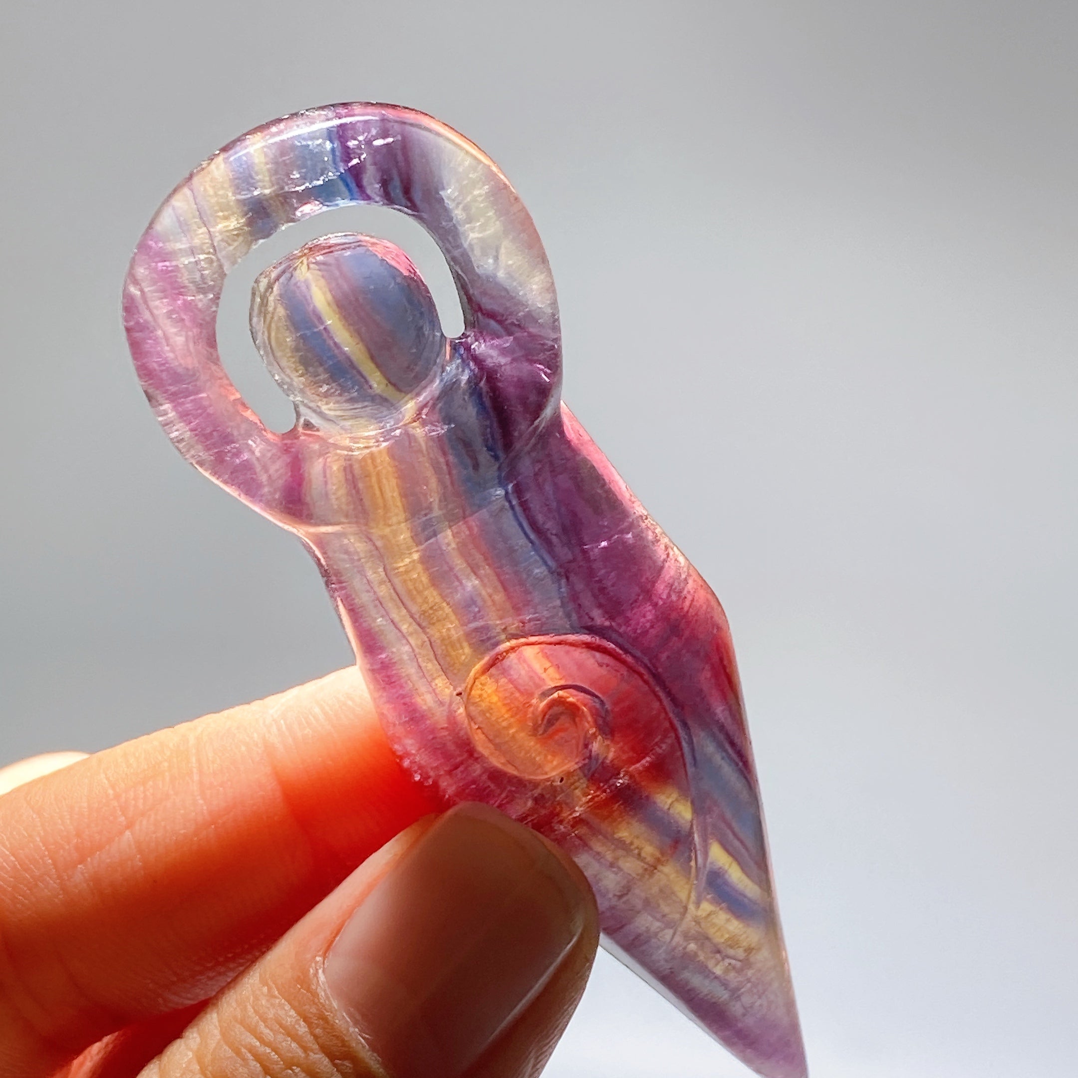 3-inch Fluorite Goddess Crystal Figurine for Healing Energy