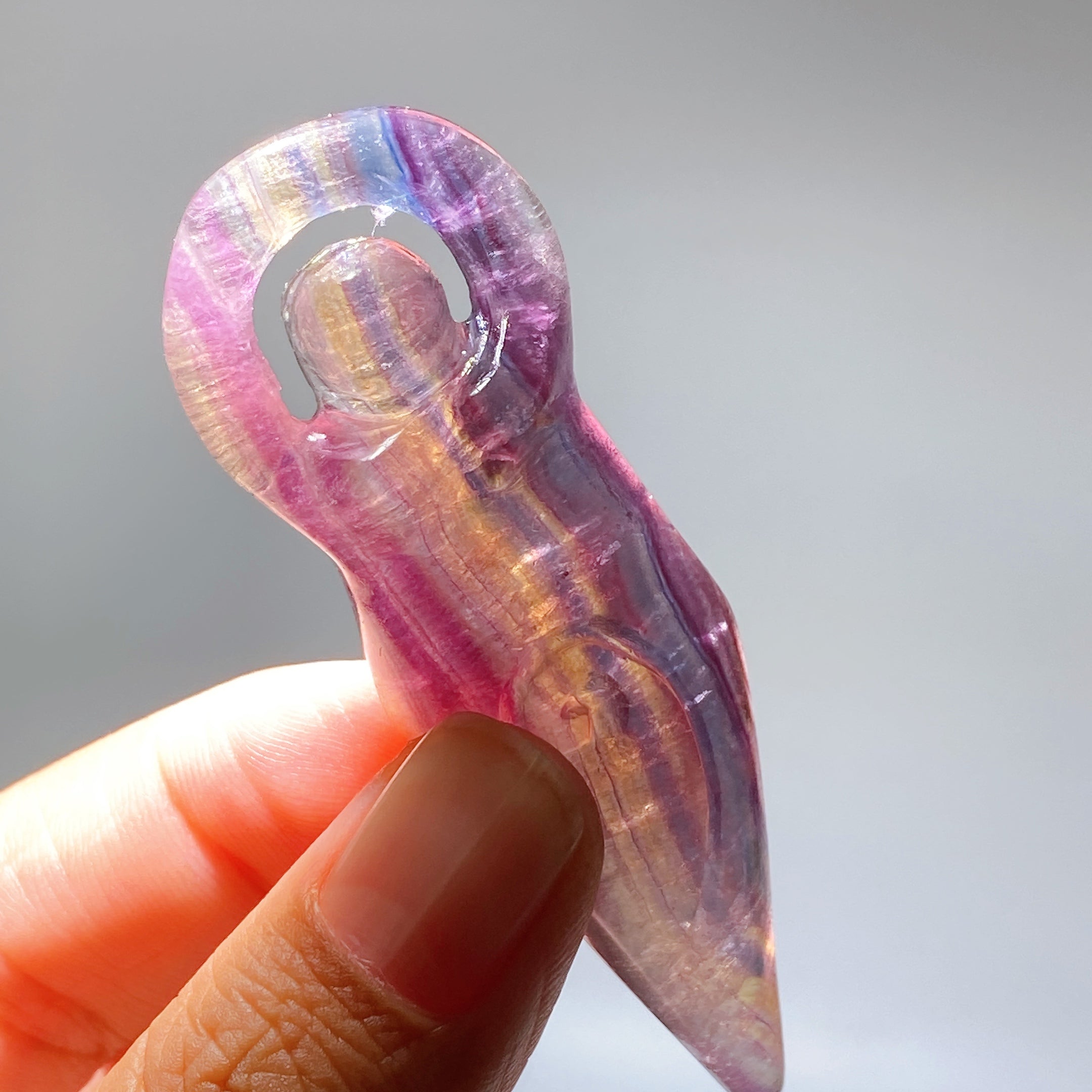 3-inch Fluorite Goddess Crystal Figurine for Healing Energy