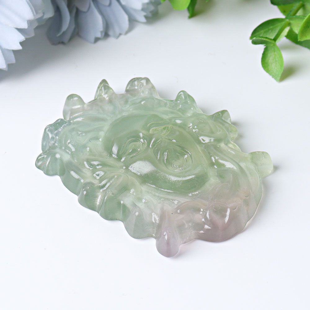 3-inch Fluorite Medusa Crystal Figurine Carving