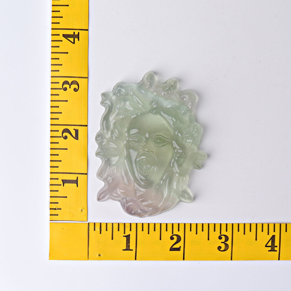 3-inch Fluorite Medusa Crystal Figurine Carving