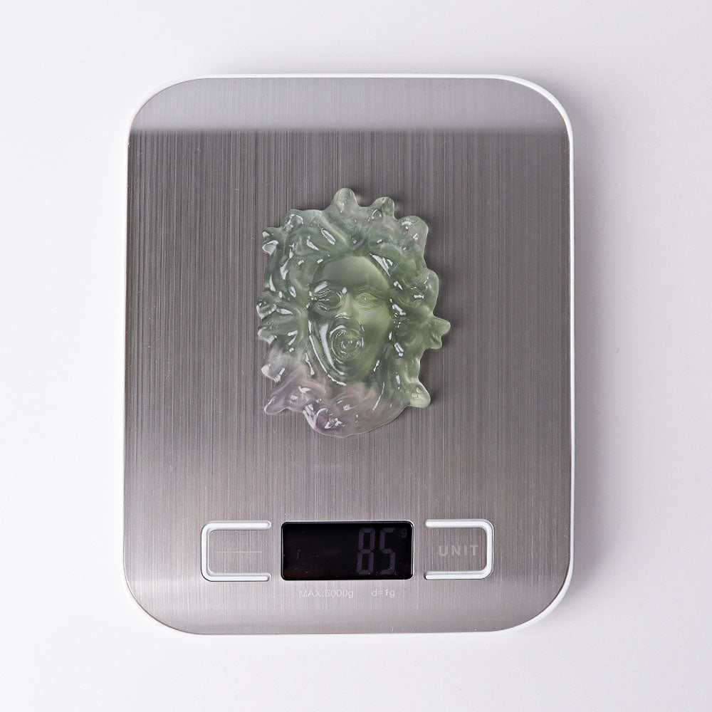 3-inch Fluorite Medusa Crystal Figurine Carving