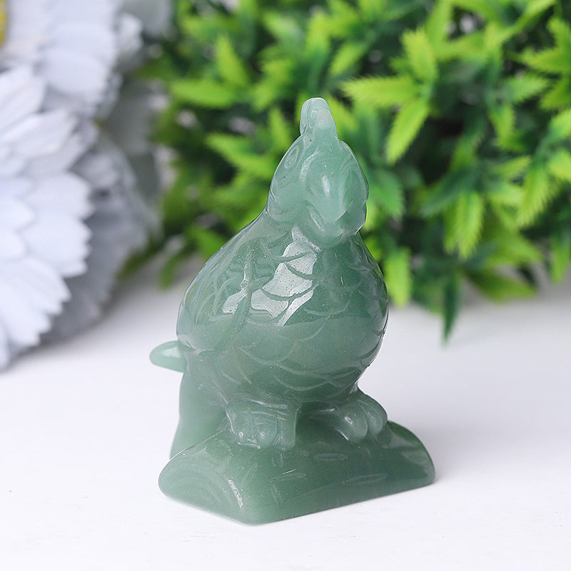 3 Inch Green Aventurine Parrot Crystal Animal Carving