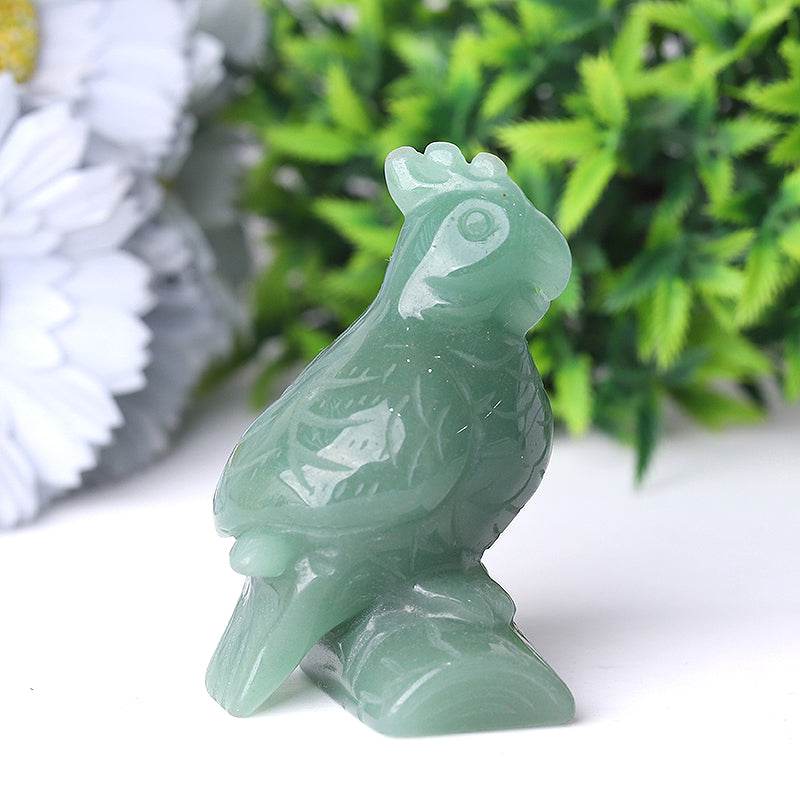 3 Inch Green Aventurine Parrot Crystal Animal Carving