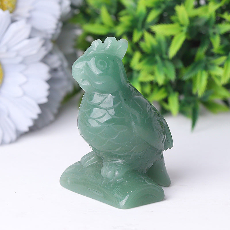 3 Inch Green Aventurine Parrot Crystal Animal Carving