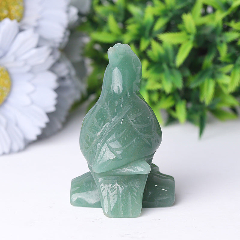 3 Inch Green Aventurine Parrot Crystal Animal Carving