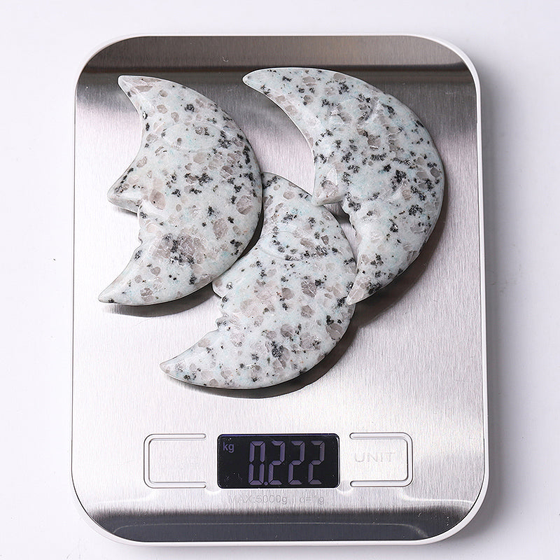 3-Inch Kiwi Jasper Moon Crystal Figurine Carving