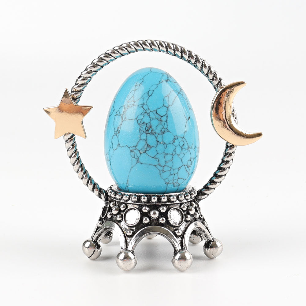 3 inch Metal Crown Crystal Display Stand Moon Star