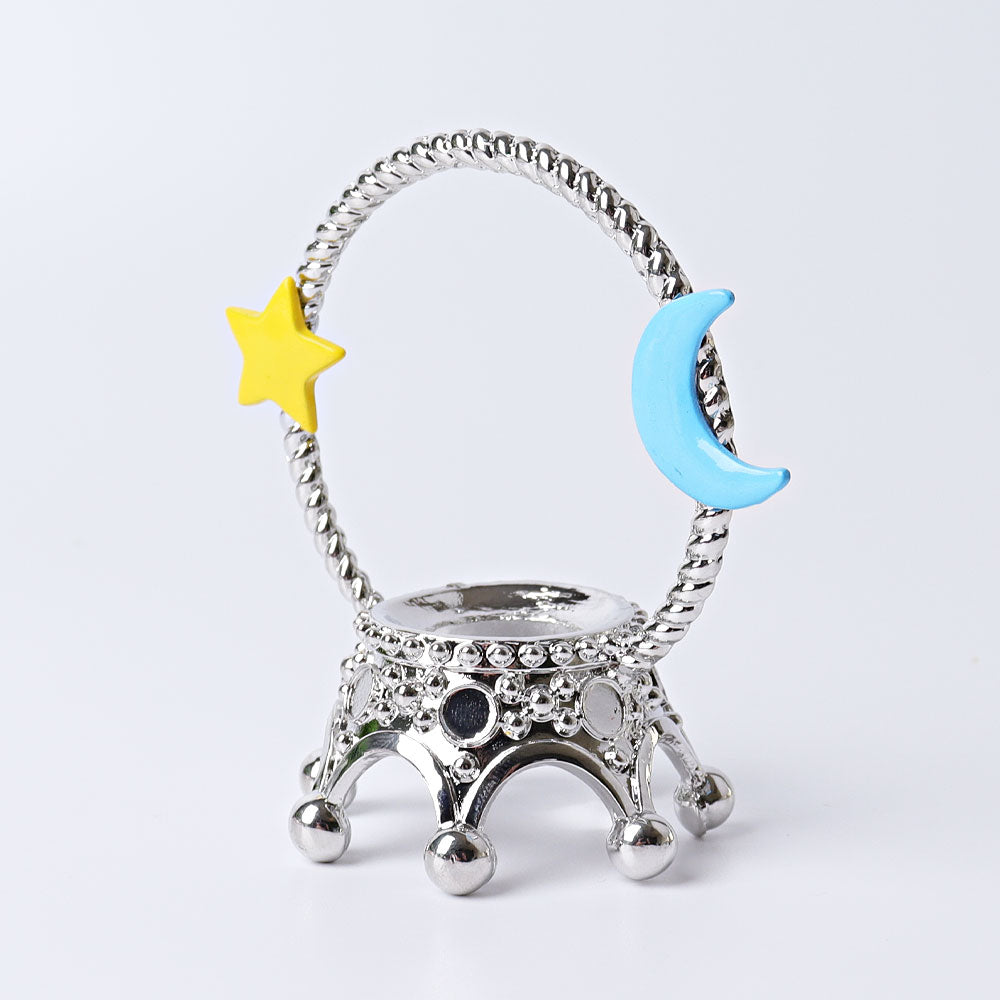 3-Inch Metal Crown Crystal Sphere Stand | Crystal Decor