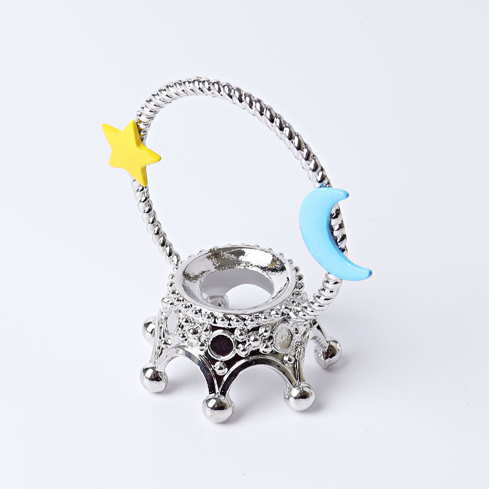 3-Inch Metal Crown Crystal Sphere Stand | Crystal Decor